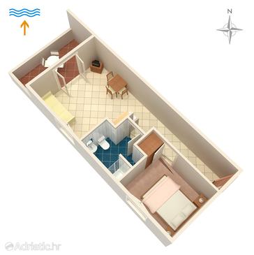 Plan Postira, Plan in the apartment, dopusteni kucni ljubimci i WIFI.
