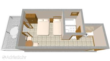 Sućuraj, Plan in the studio-apartment, WiFi.