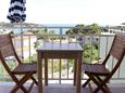 Balkon Hvar, Balkon v ubytování typu studio-apartment, s výhledem na moře a WiFi.