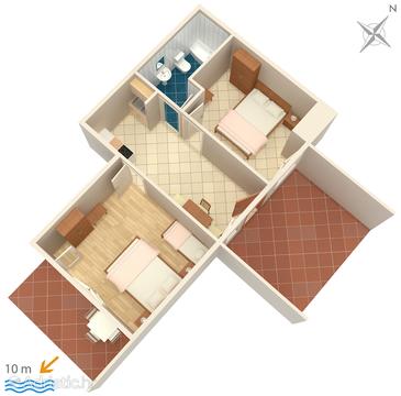 Plan Hvar, Plan in the apartment, dopusteni kucni ljubimci i WIFI.