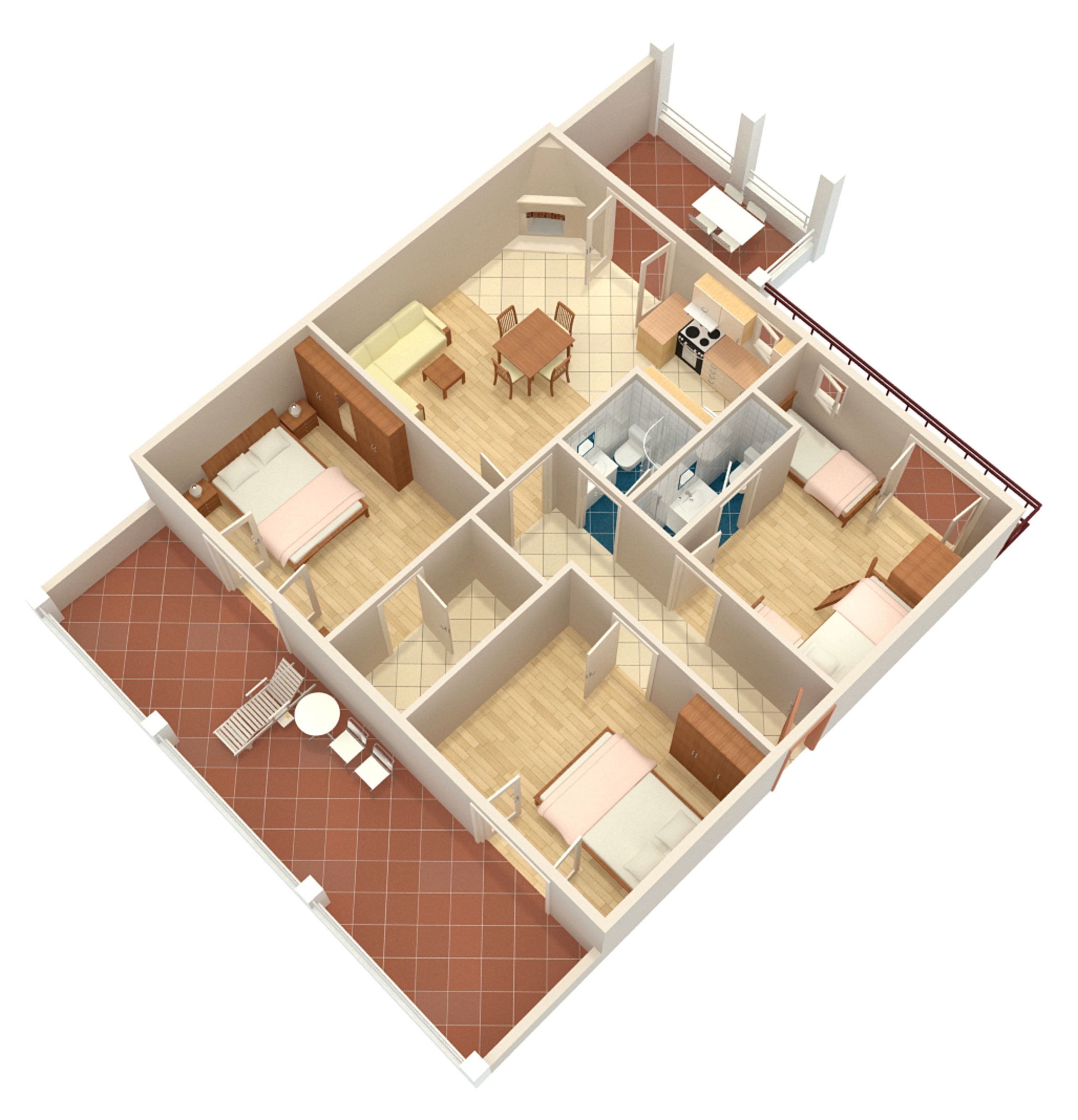 Three bedroom apartment with terrace and sea view Jelsa, Hvar  A-b