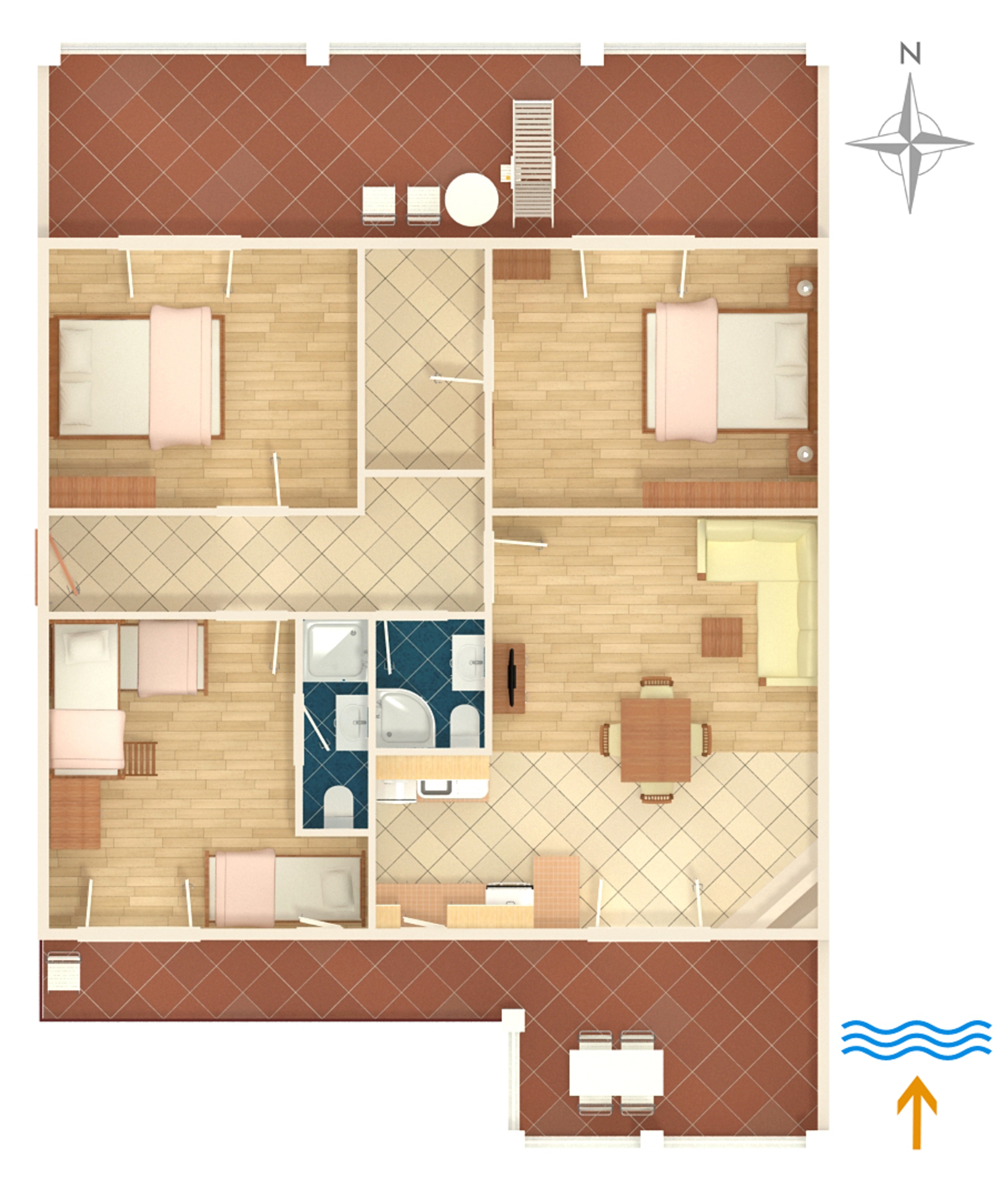 Three bedroom apartment with terrace and sea view Jelsa, Hvar  A-b