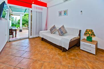 Dnevna soba Hvar, Dnevna soba v nastanitvi vrste apartment, dostopna klima in WiFi.