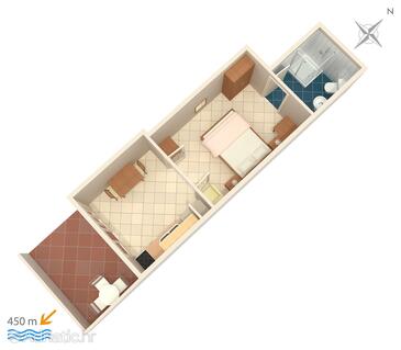 Půdorys Stari Grad, Půdorys v ubytování typu apartment, WIFI.