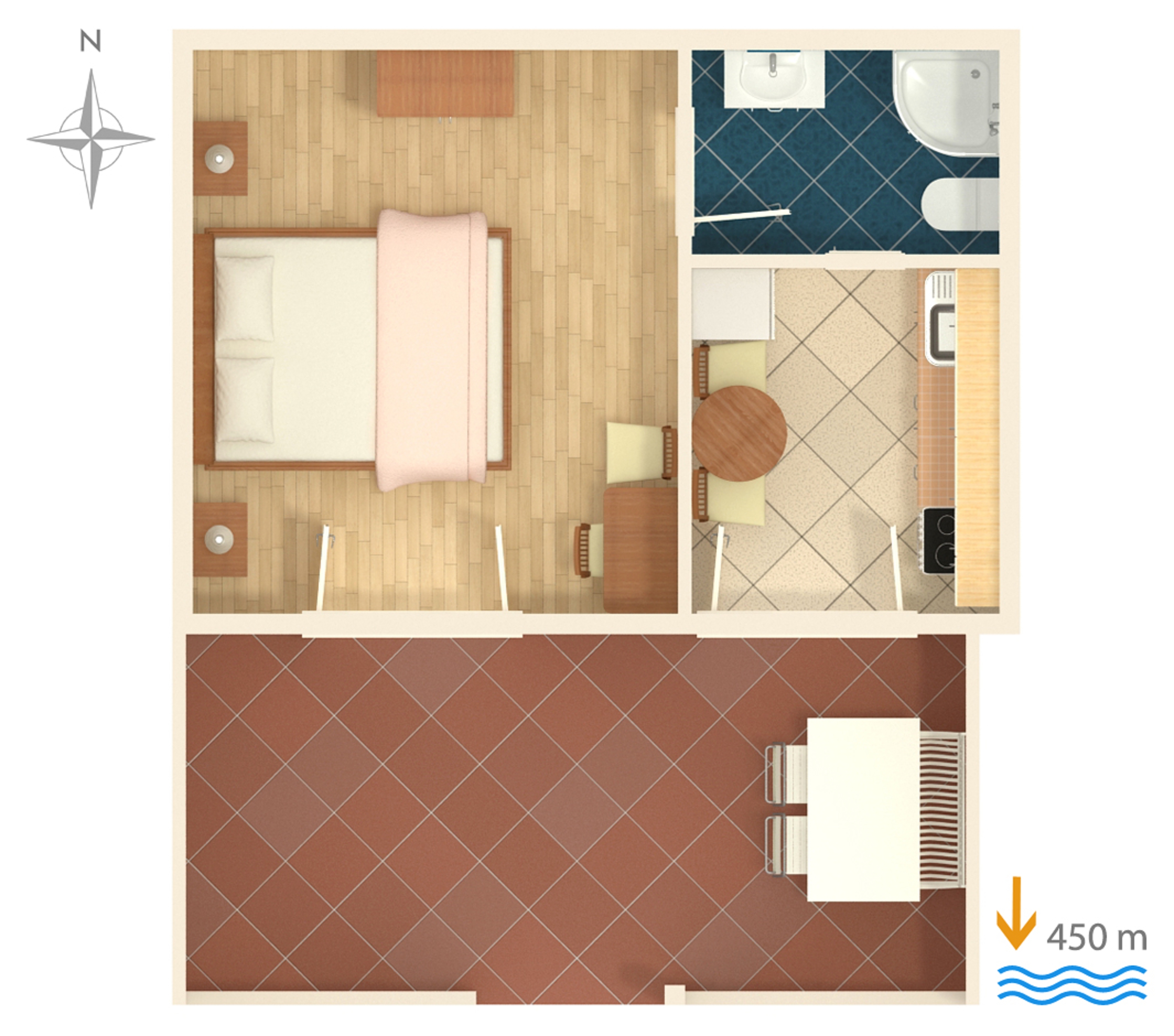 One bedroom apartment with terrace Stari Grad, Hvar  A-b