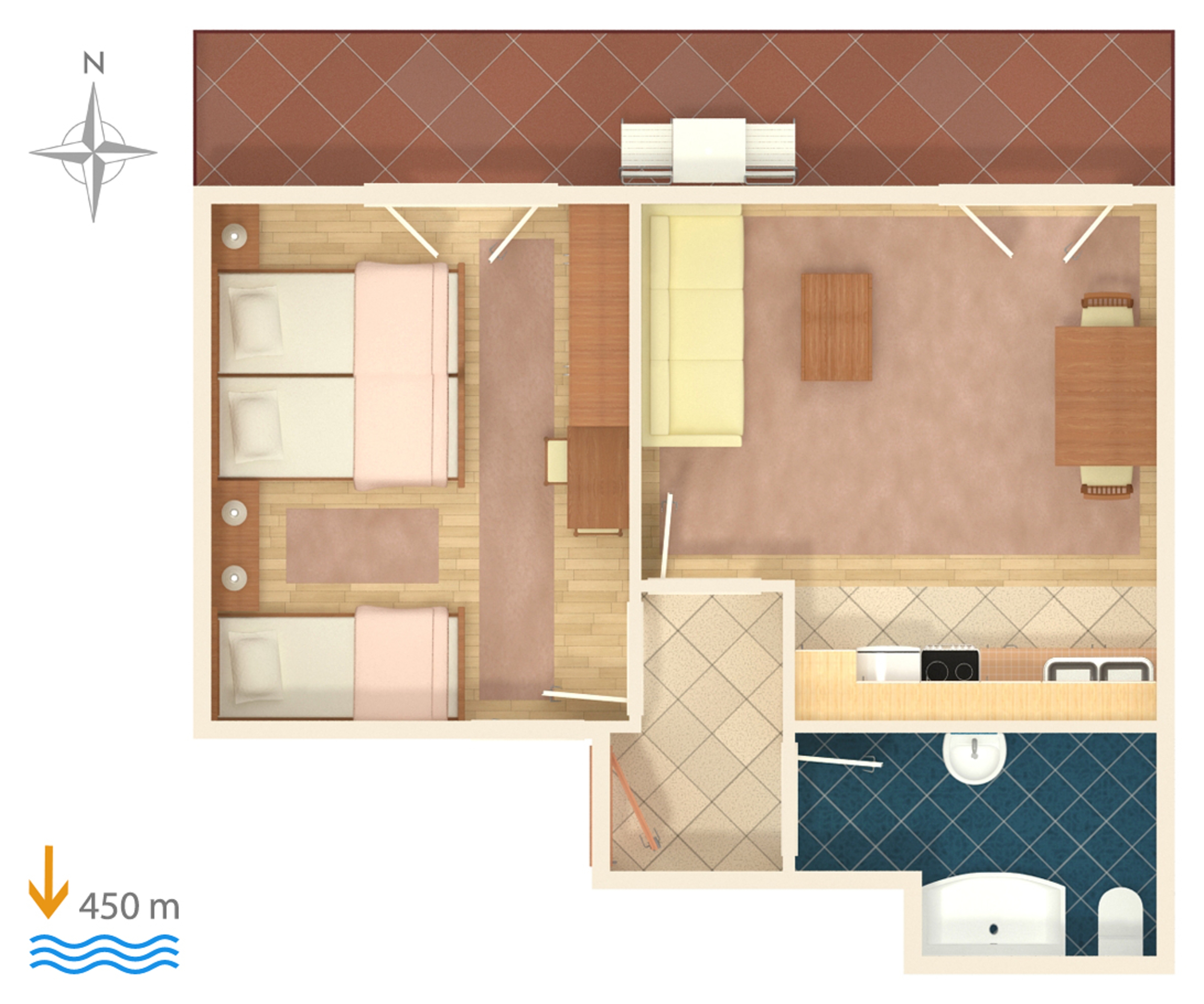 One bedroom apartment with balcony Stari Grad, Hvar  A-f