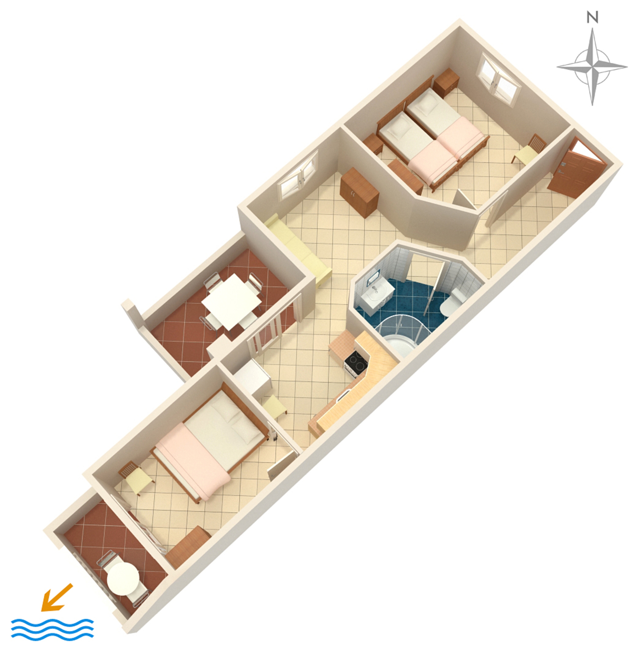 Two bedroom apartment near beach Cove Torac, Hvar  A-b