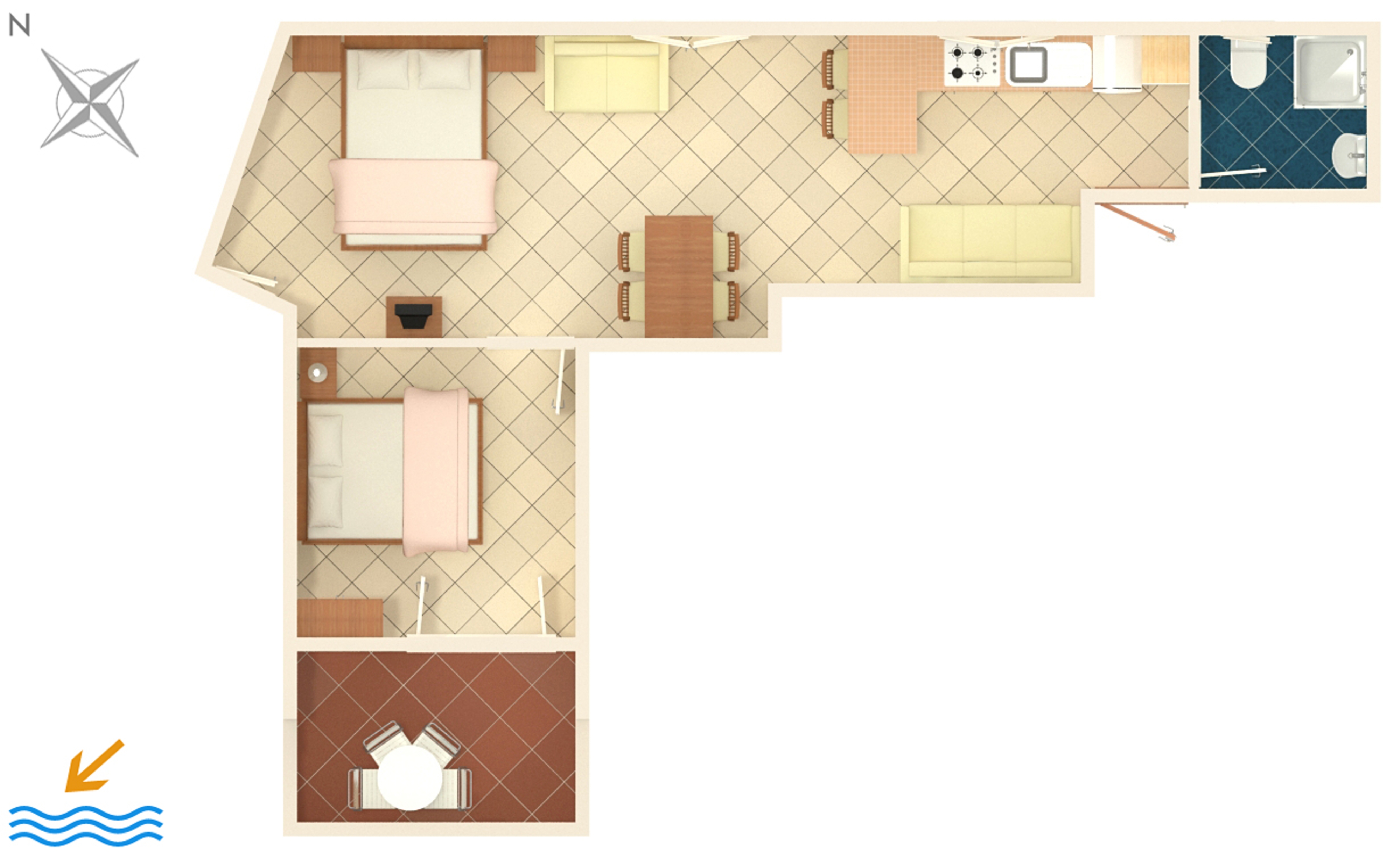 Studio flat with terrace and sea view Bibinje, Zadar  AS-a