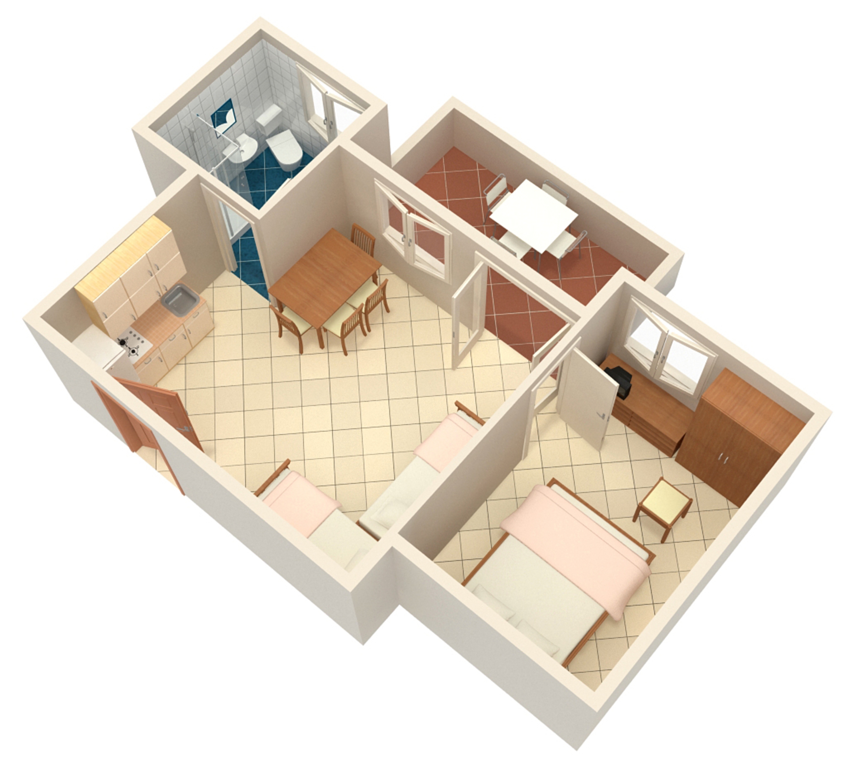 Studio flat with terrace and sea view Bibinje, Zadar  AS-b