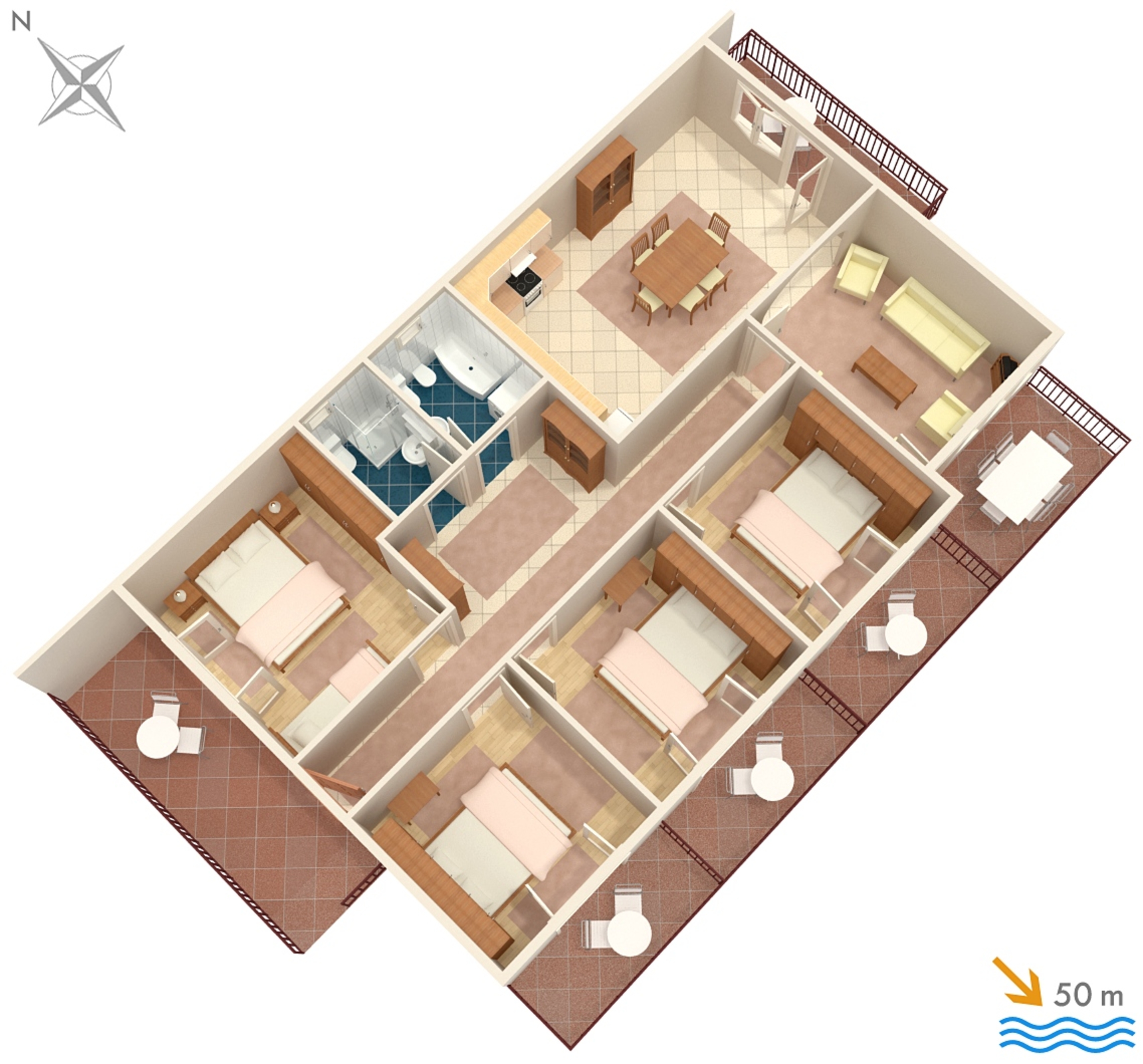Four bedroom apartment near beach Sućuraj, Hvar  A-a