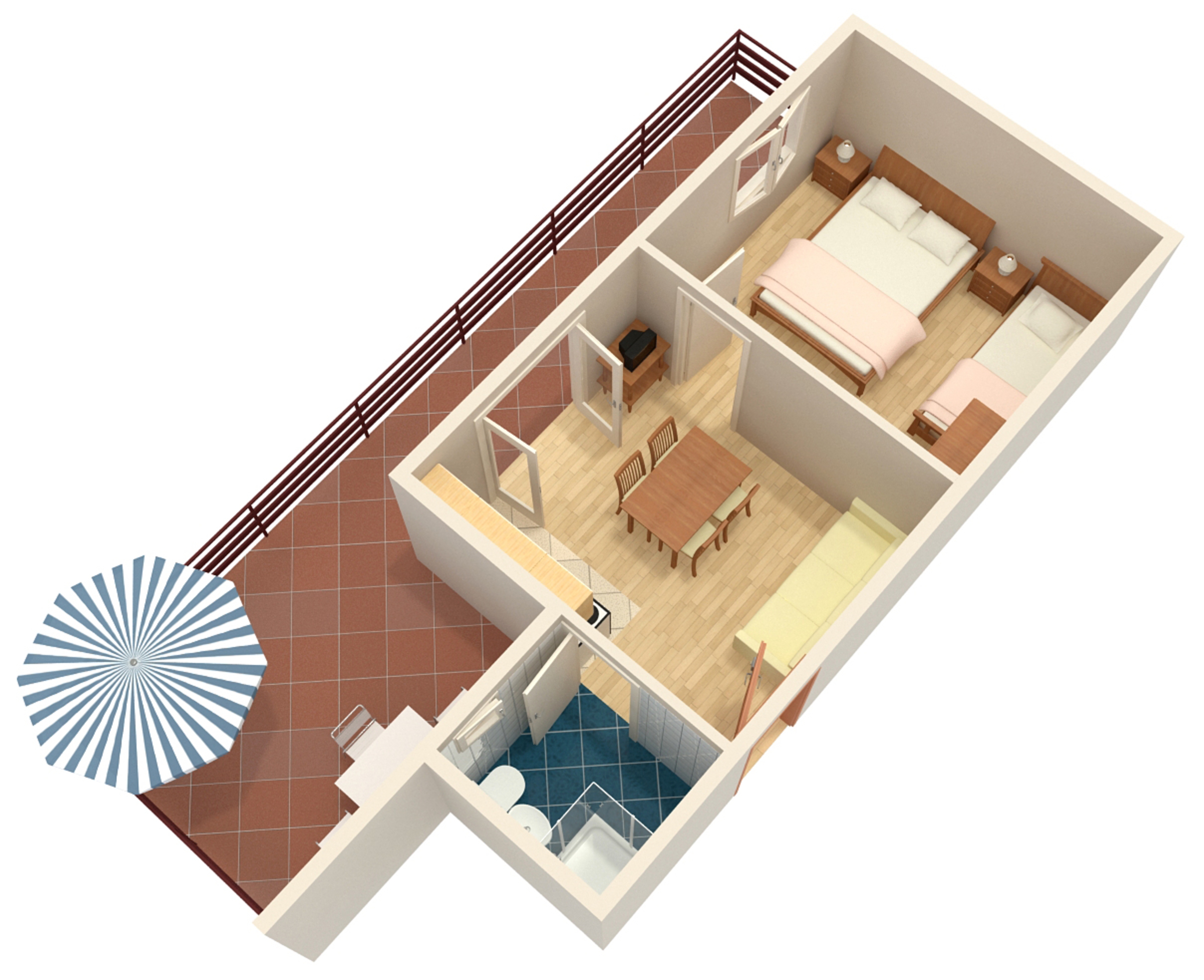 One bedroom apartment with balcony and sea view Bibinje, Zadar  A-c