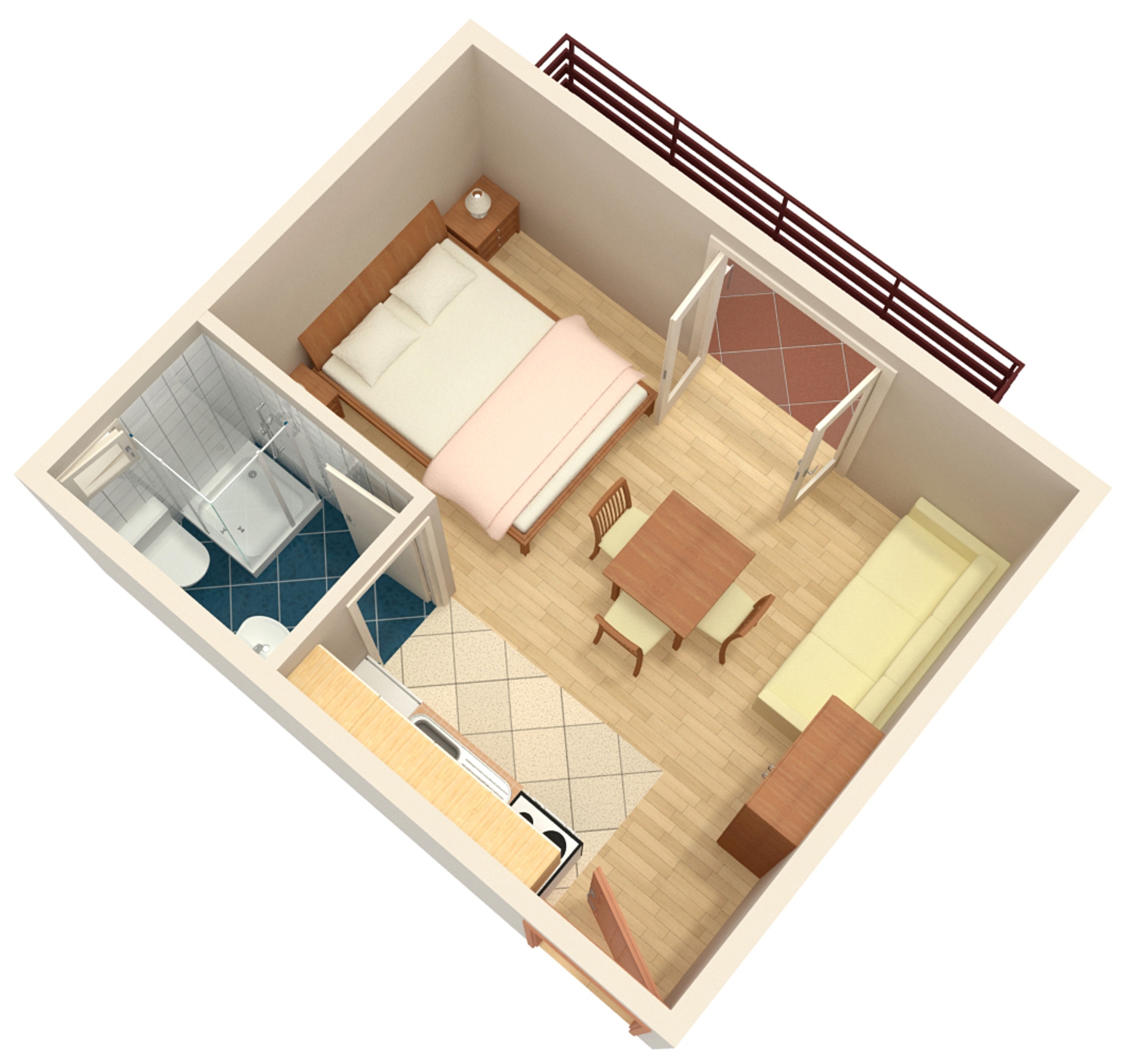 Studio flat with balcony and sea view Bibinje, Zadar  AS-b