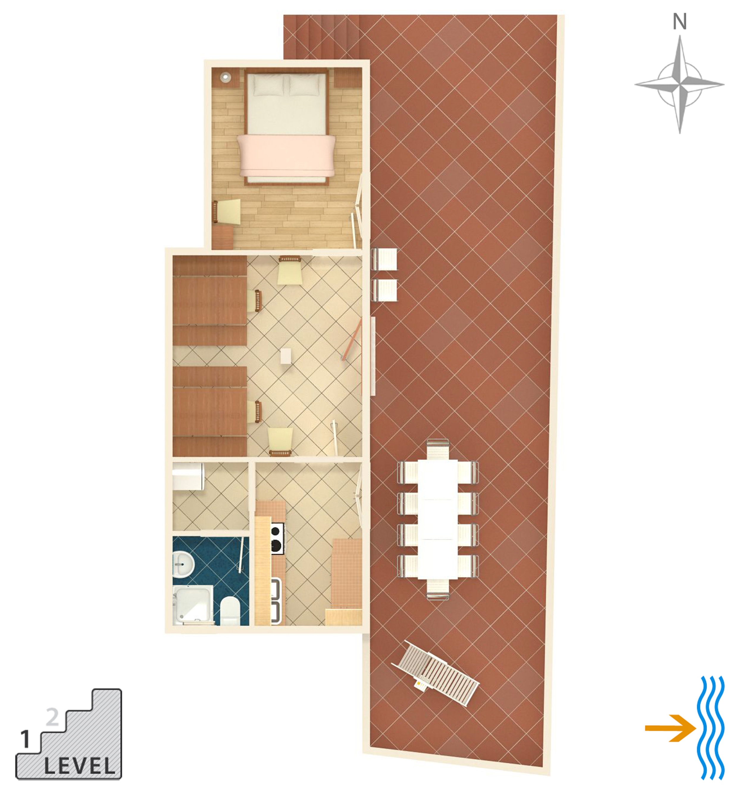 Four bedroom apartment with terrace and sea view Cove Torac, Hvar  A-a