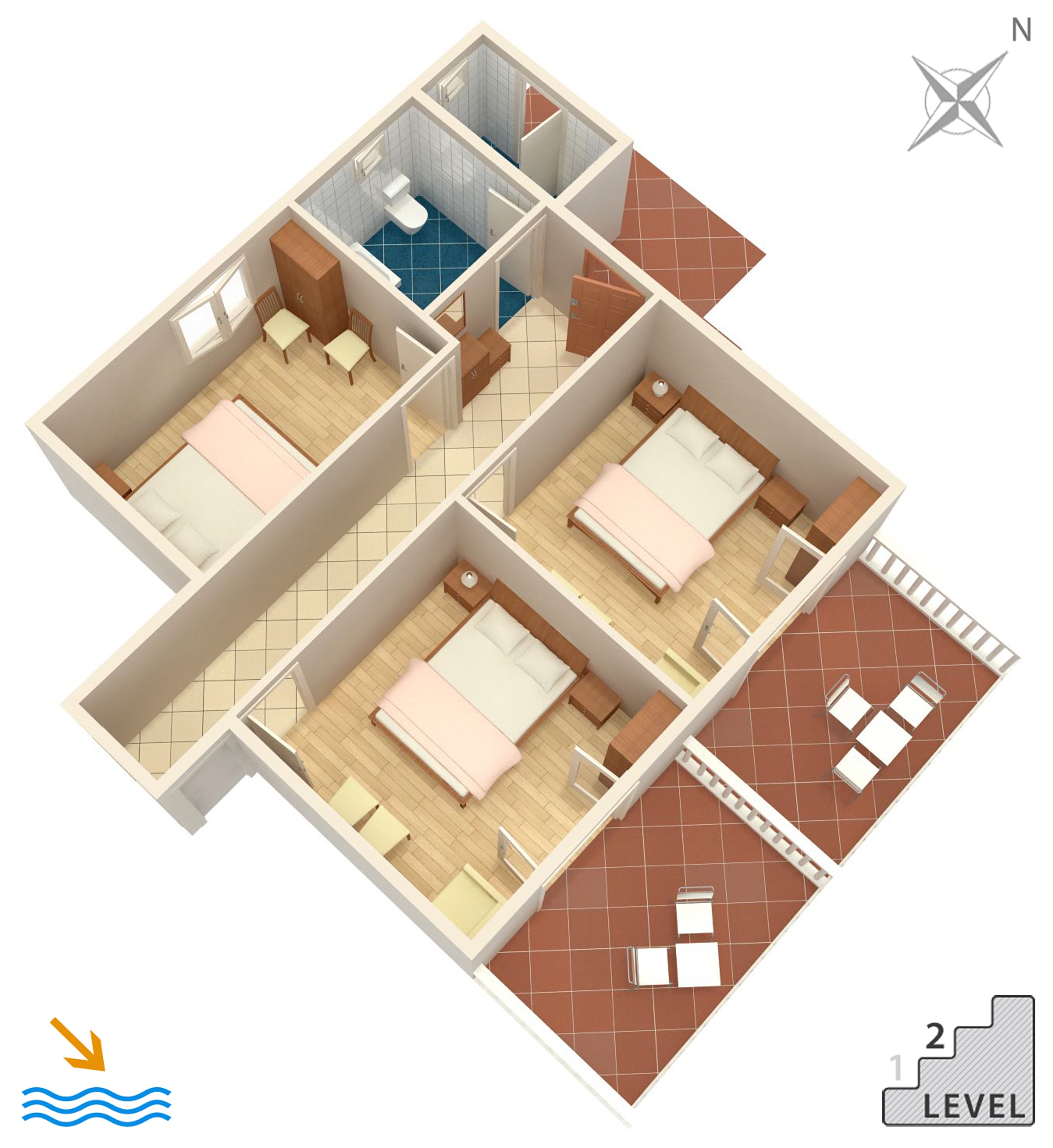 Four bedroom apartment with terrace and sea view Cove Torac, Hvar  A-a