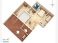 Rtina - Stošići, plattegrond in the studio-apartment, (pet friendly) en WiFi.