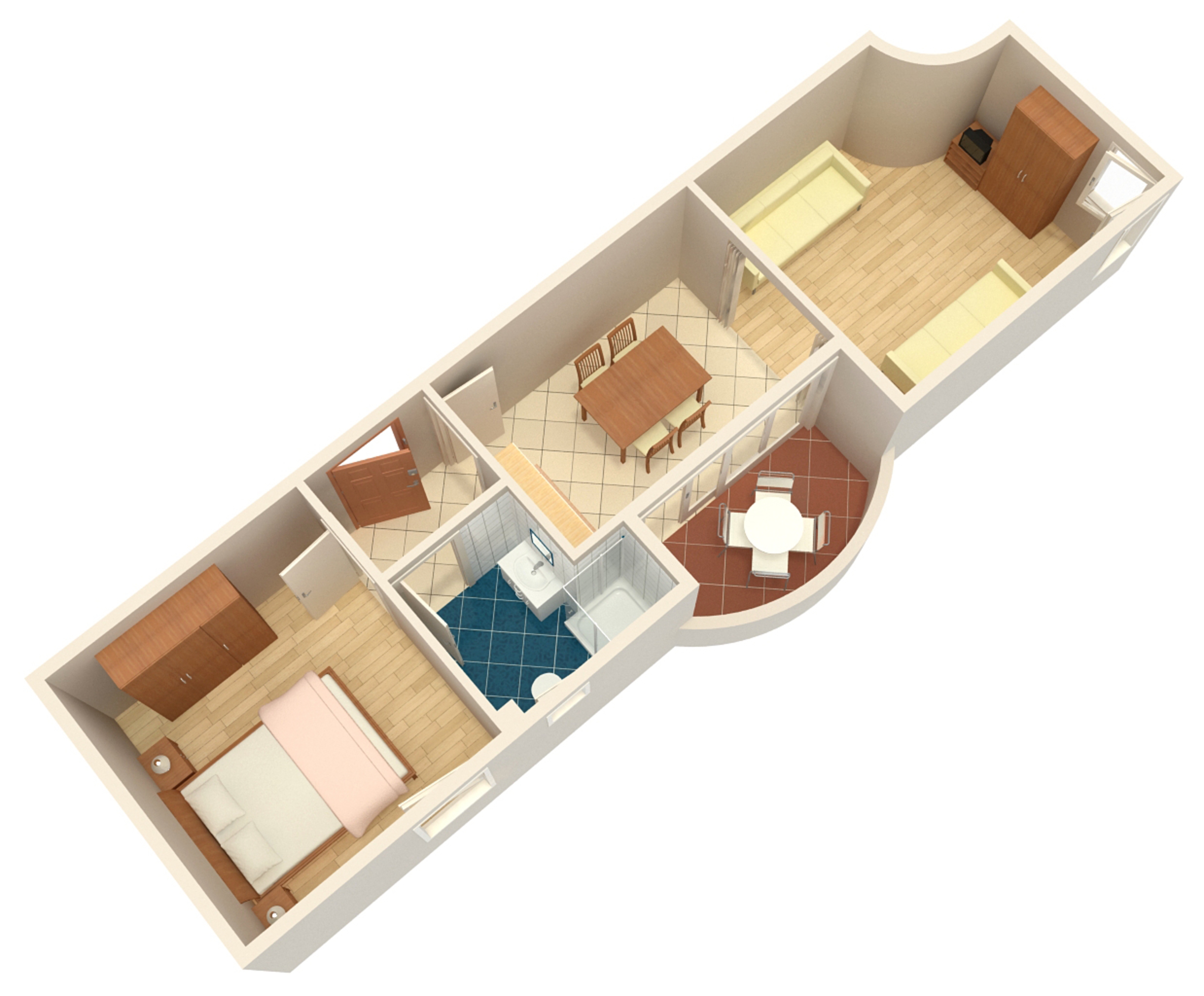 One bedroom apartment with terrace and sea view Zadar - Diklo, Zadar  A-b