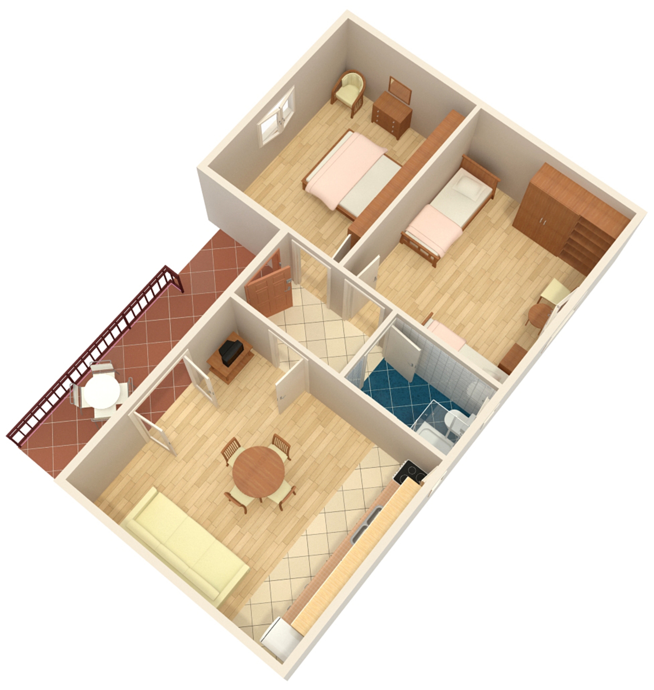 Two bedroom apartment with terrace Biograd na Moru, Biograd  A-d
