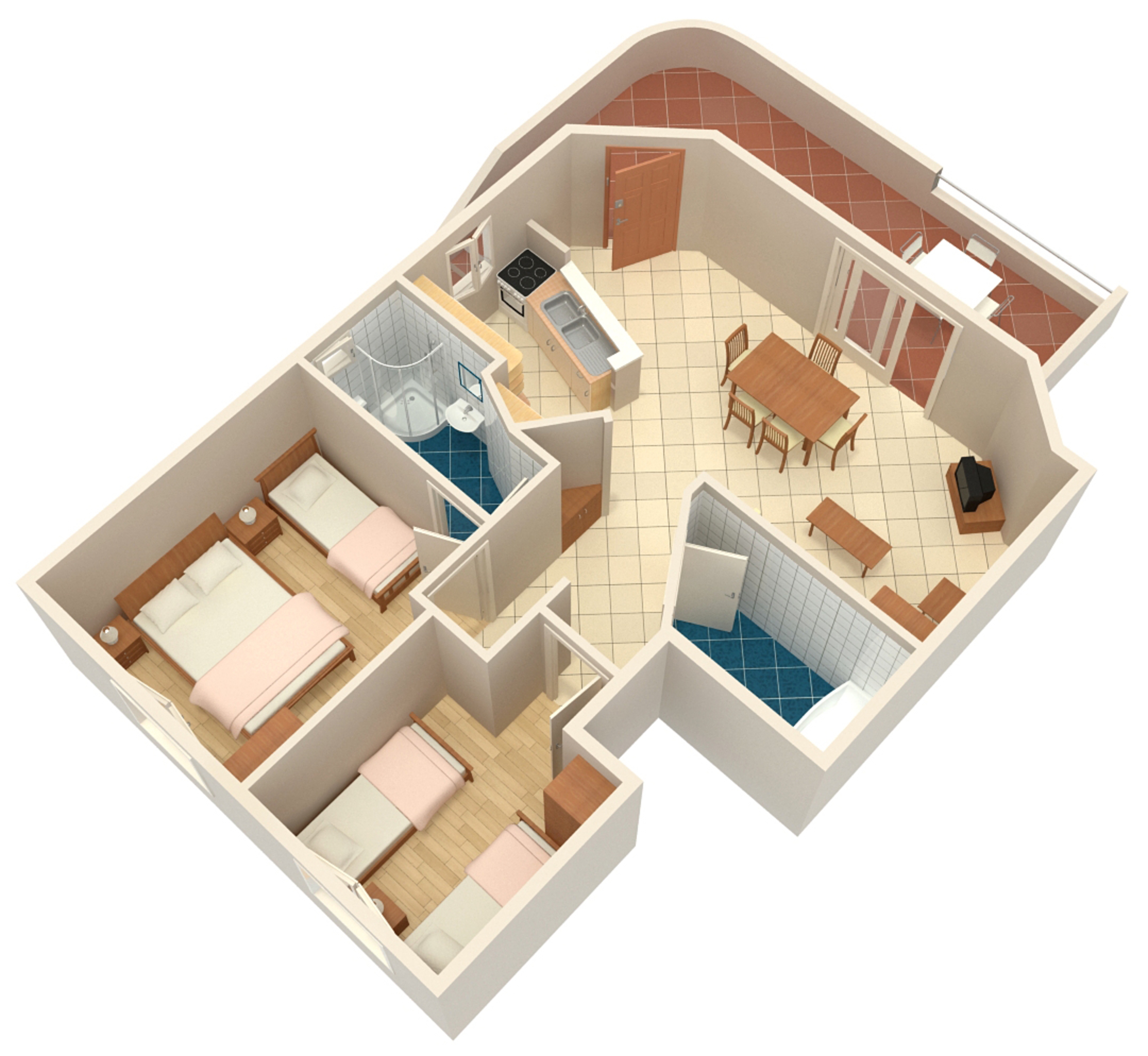 Two bedroom apartment with terrace and sea view Ivan Dolac, Hvar  A-a