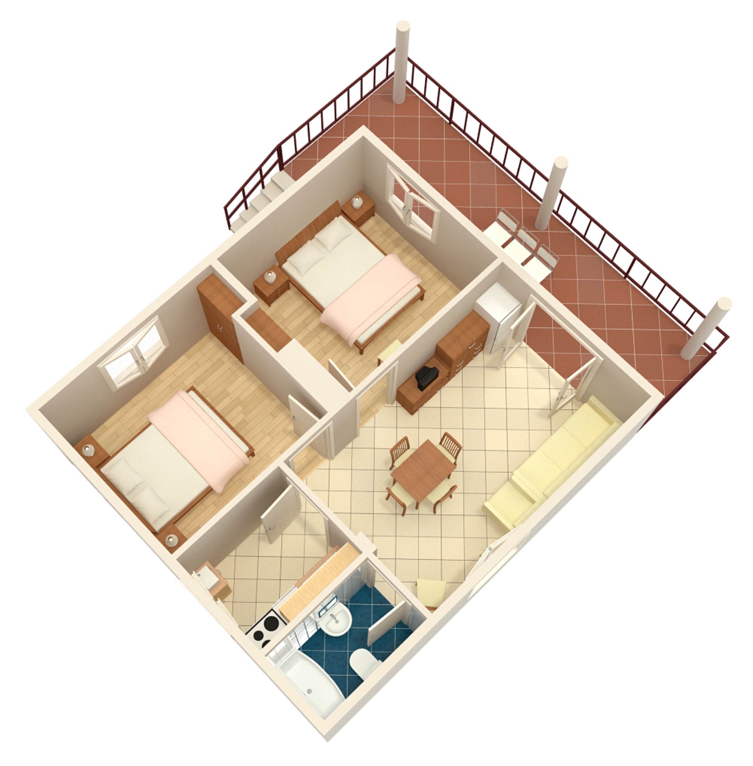 Two bedroom apartment with terrace and sea view Zavala, Hvar  A-a