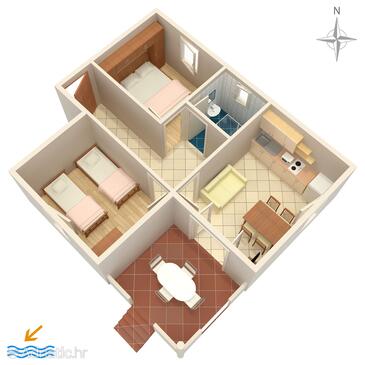 Vrsi - Mulo, План в размещении типа apartment, WiFi.