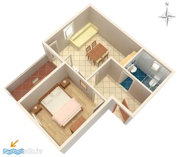 Plan Vrsi - Mulo, Plan in the apartment, WIFI.