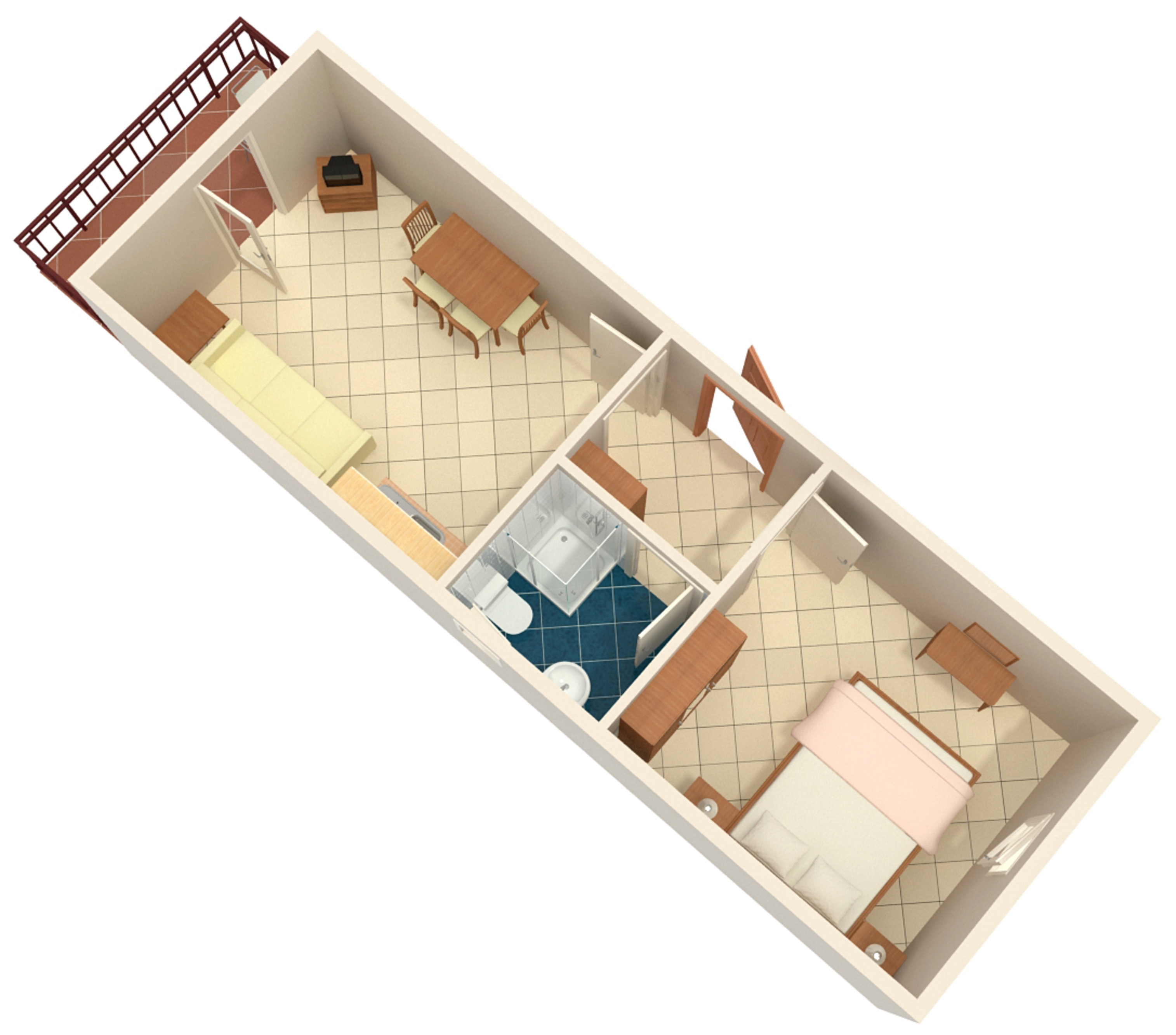 One bedroom apartment with balcony and sea view Marina, Trogir  A-c