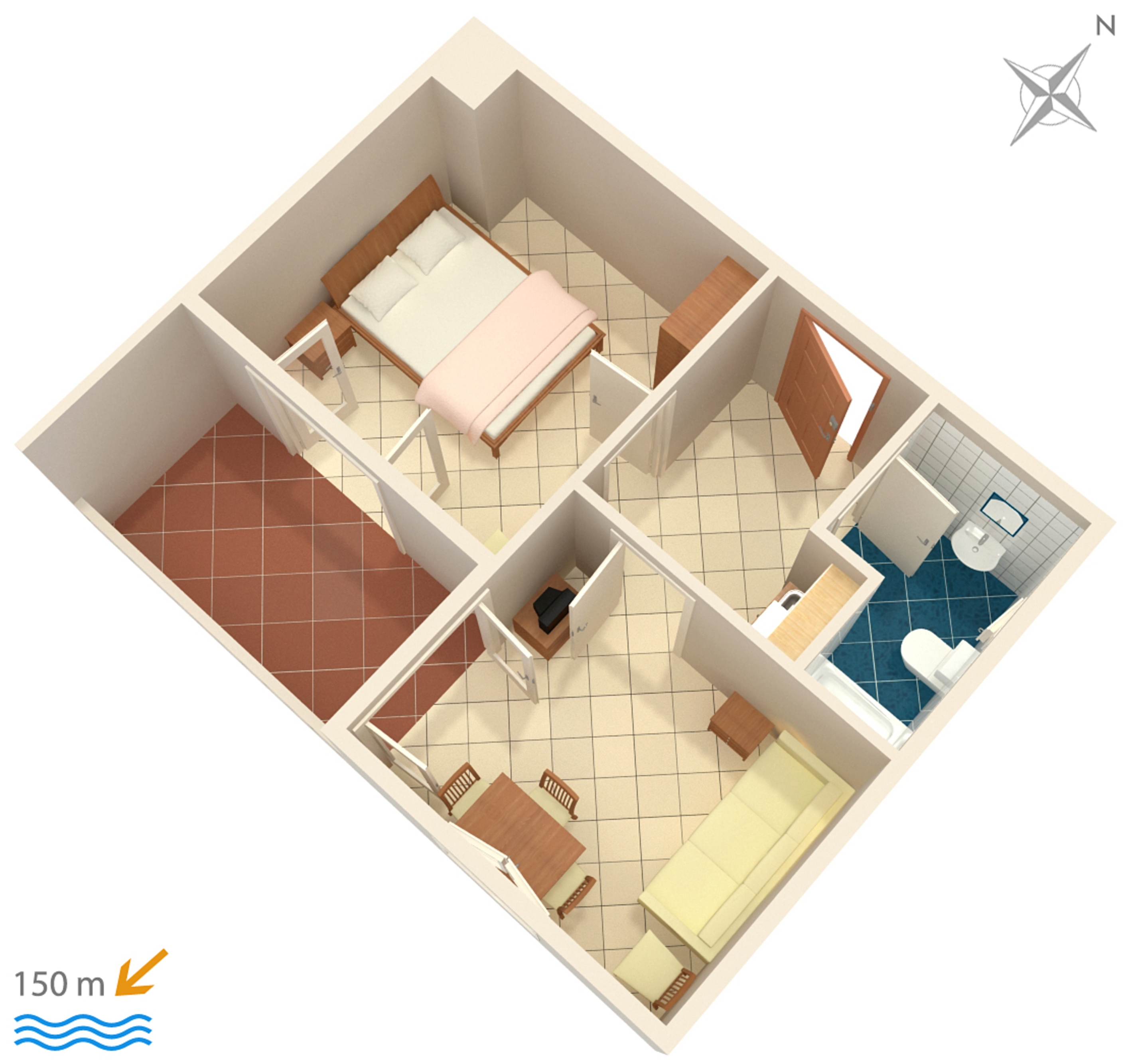 One bedroom apartment with balcony Duće, Omiš  A-a