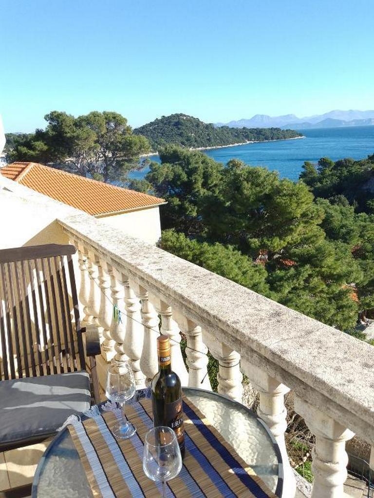 One bedroom apartment with balcony and sea view Sobra, Mljet  A-a