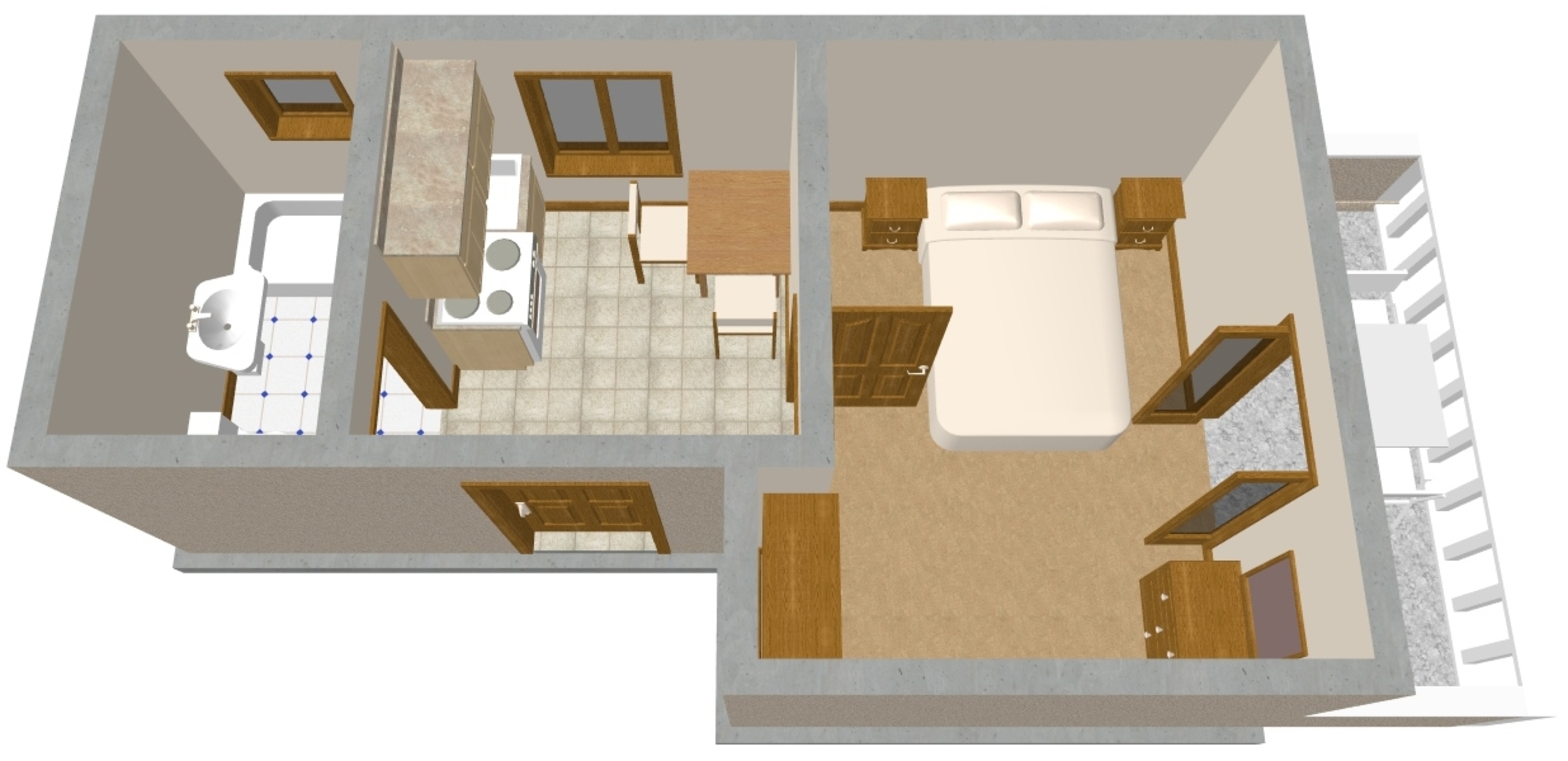 One bedroom apartment with balcony and sea view Sobra, Mljet  A-b