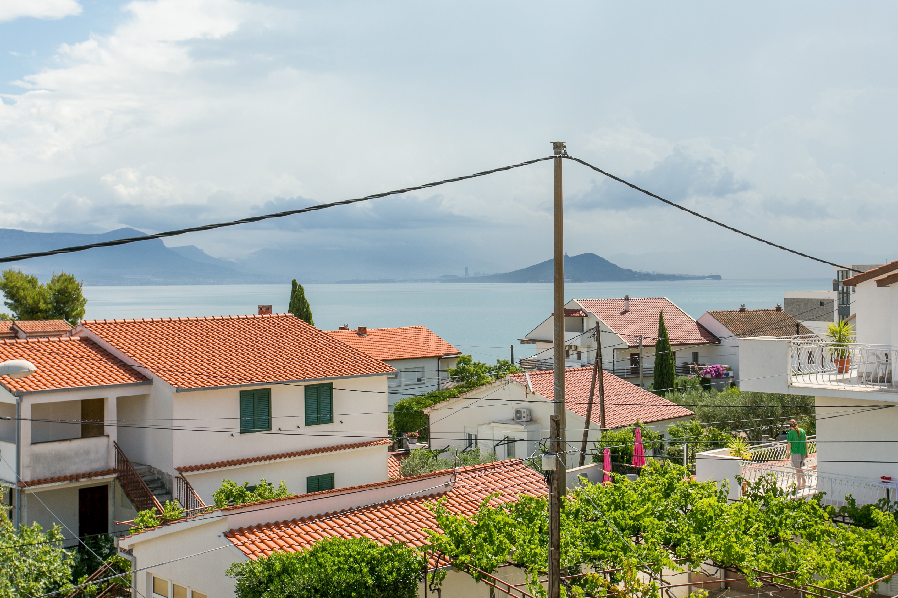 One bedroom apartment with balcony and sea view Slatine, Čiovo  A-c