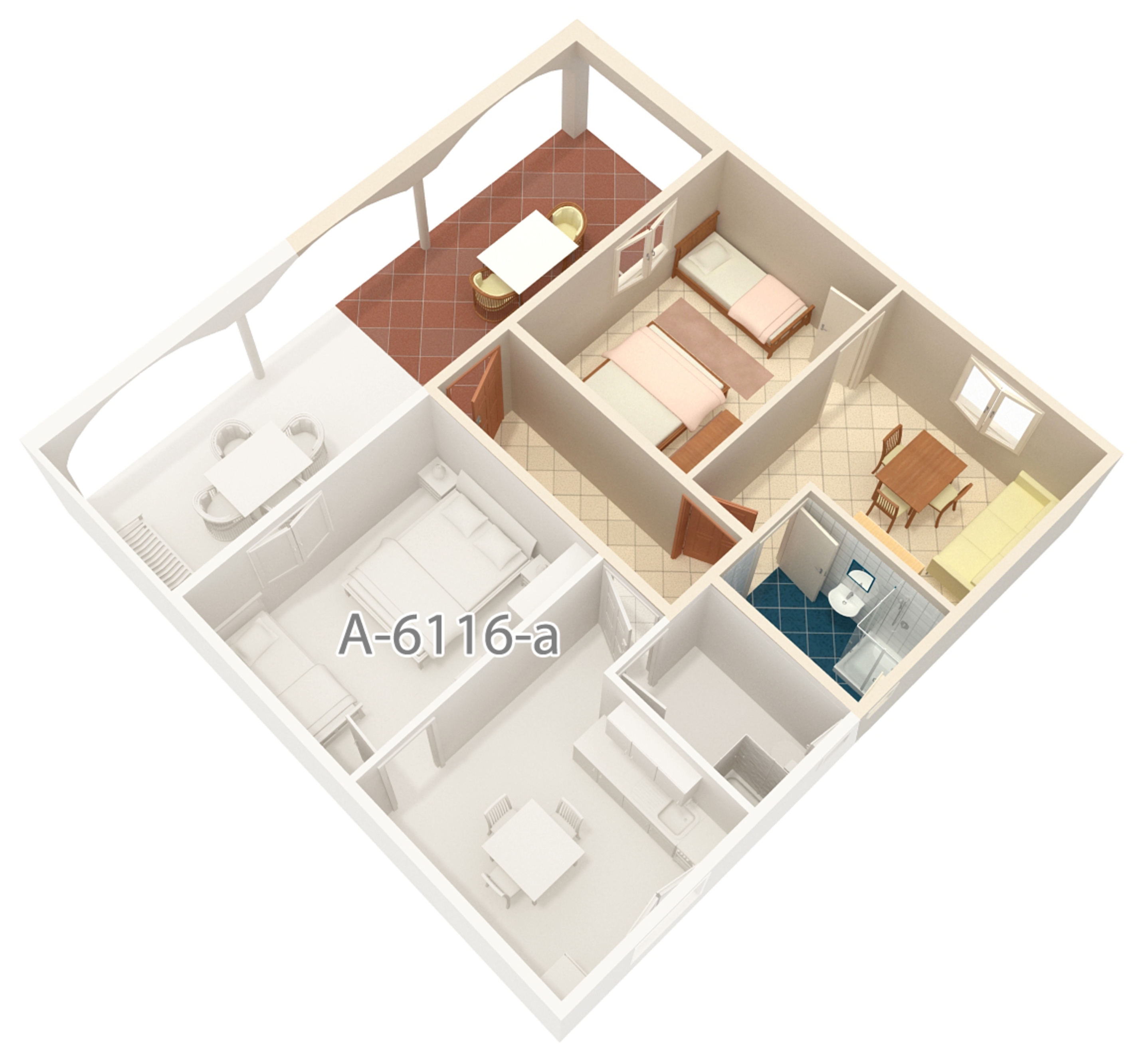 One bedroom apartment with terrace Marina, Trogir  A-b