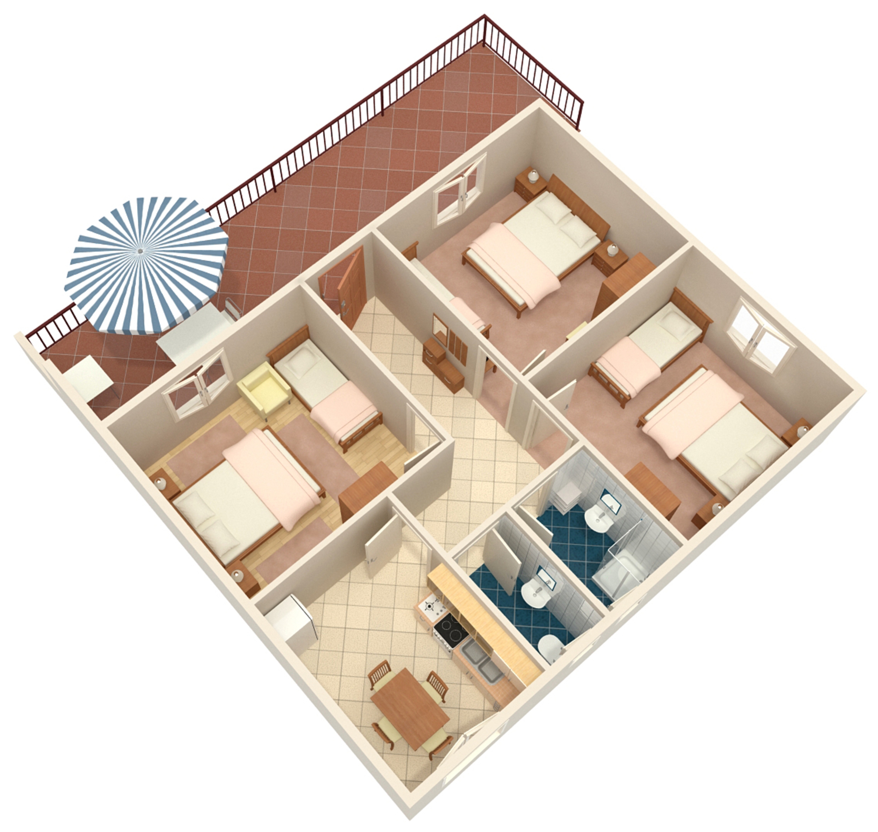 Three bedroom apartment with terrace and sea view Marina, Trogir  A-c