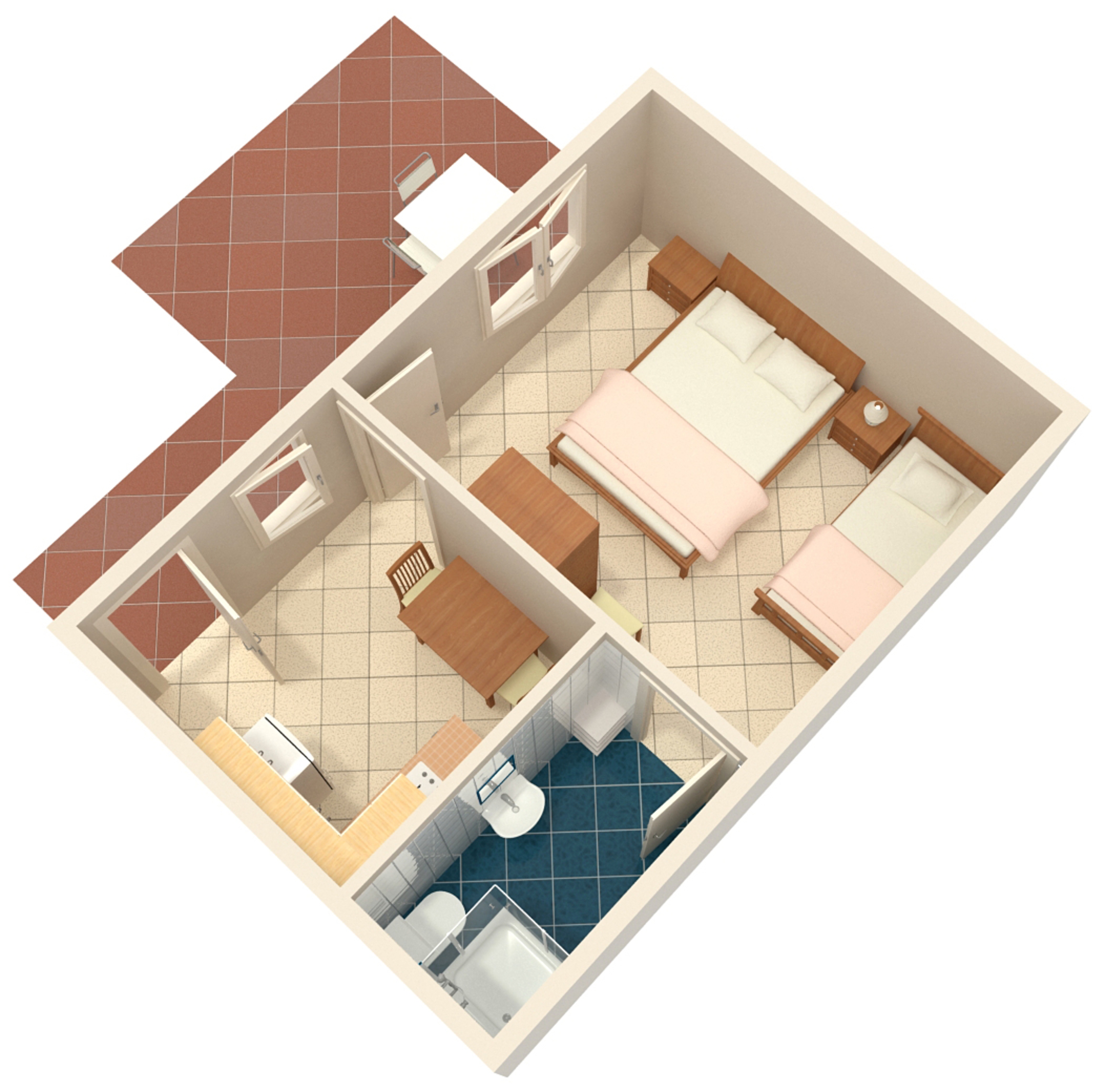 One bedroom apartment with terrace Marina, Trogir  A-f