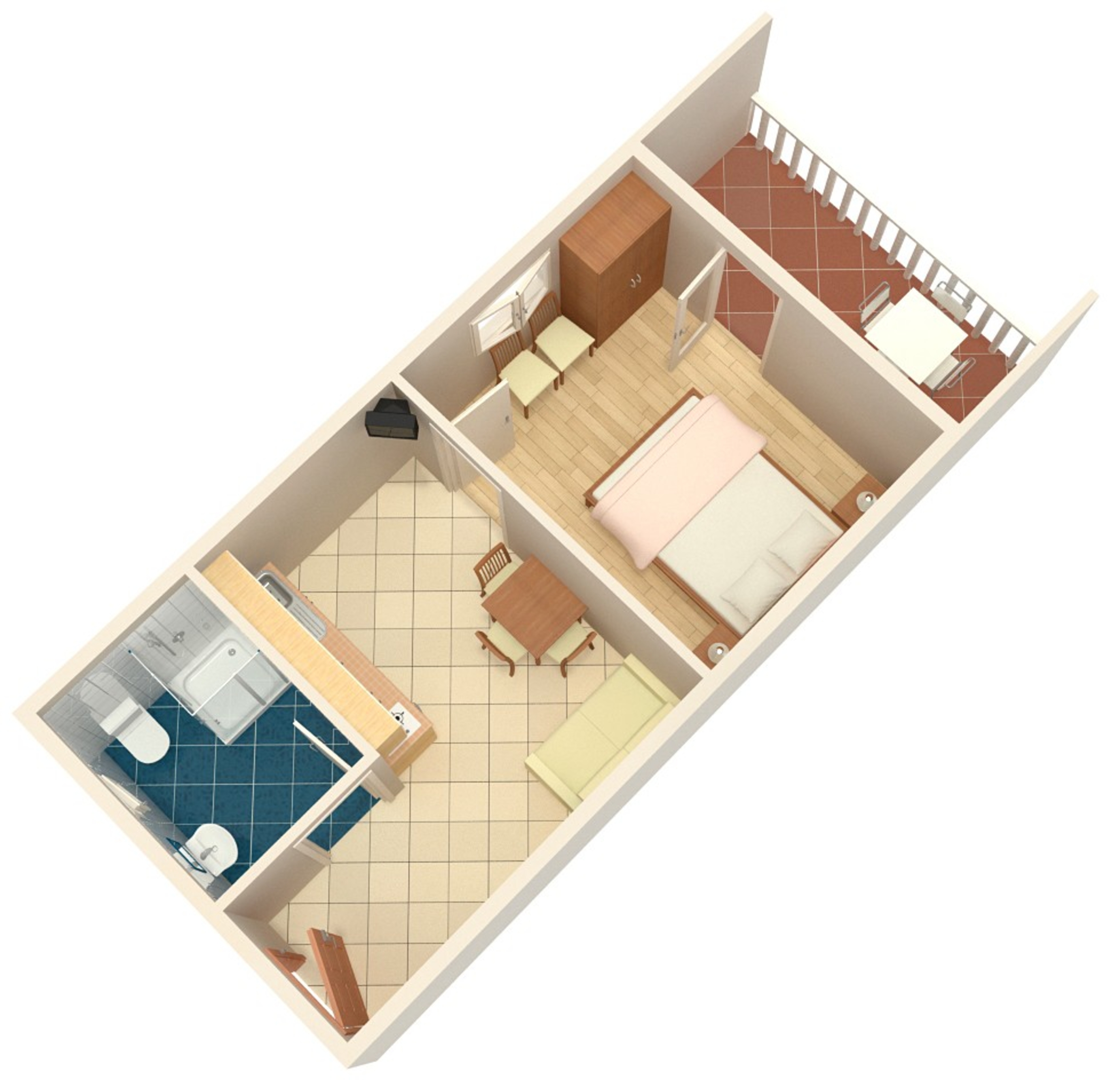 One bedroom apartment with terrace Sabunike, Zadar  A-b