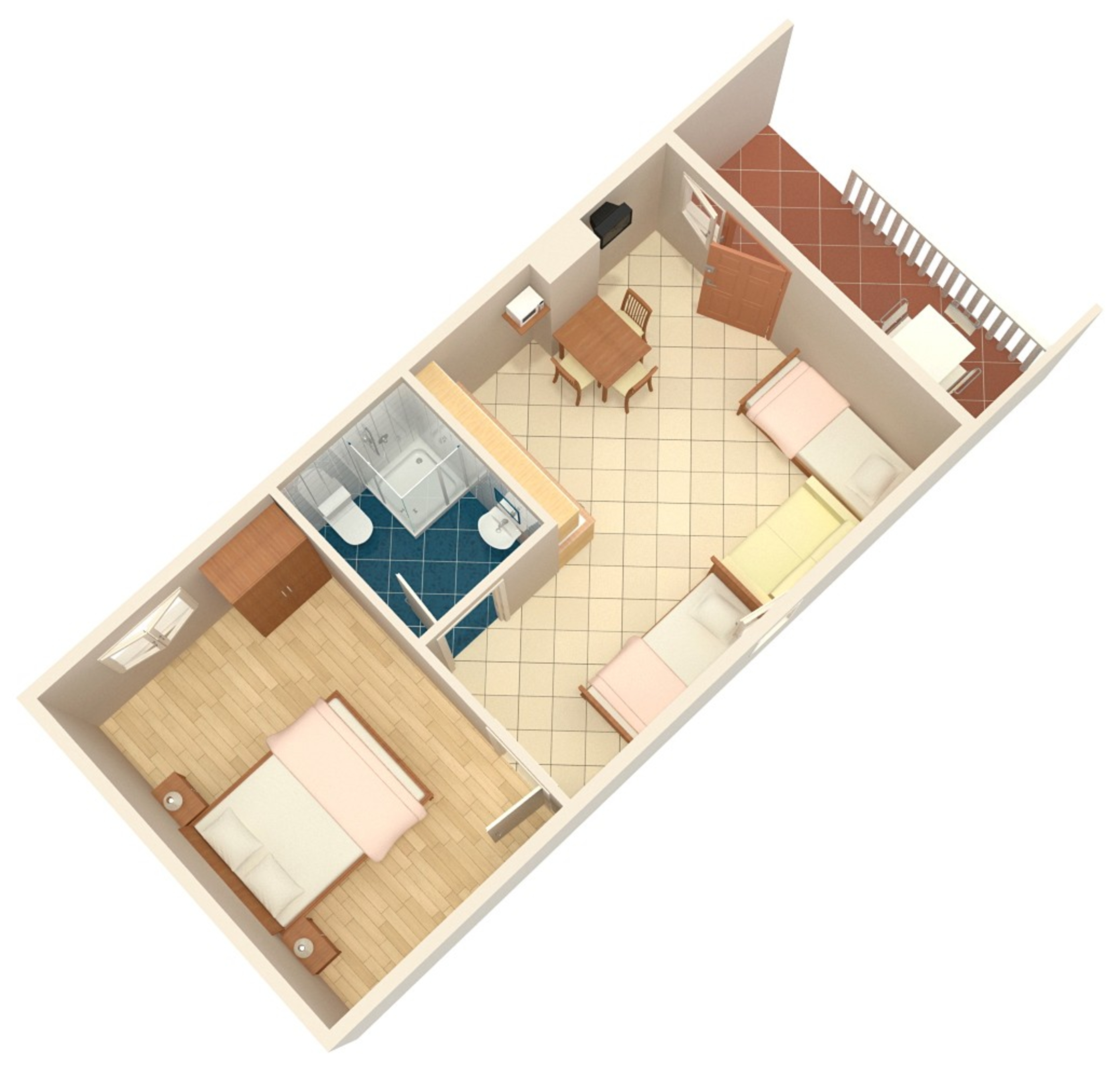 One bedroom apartment with terrace Sabunike, Zadar  A-c