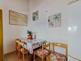 Dining room Prigradica, Dining room in the apartment, (pet friendly) and WiFi.