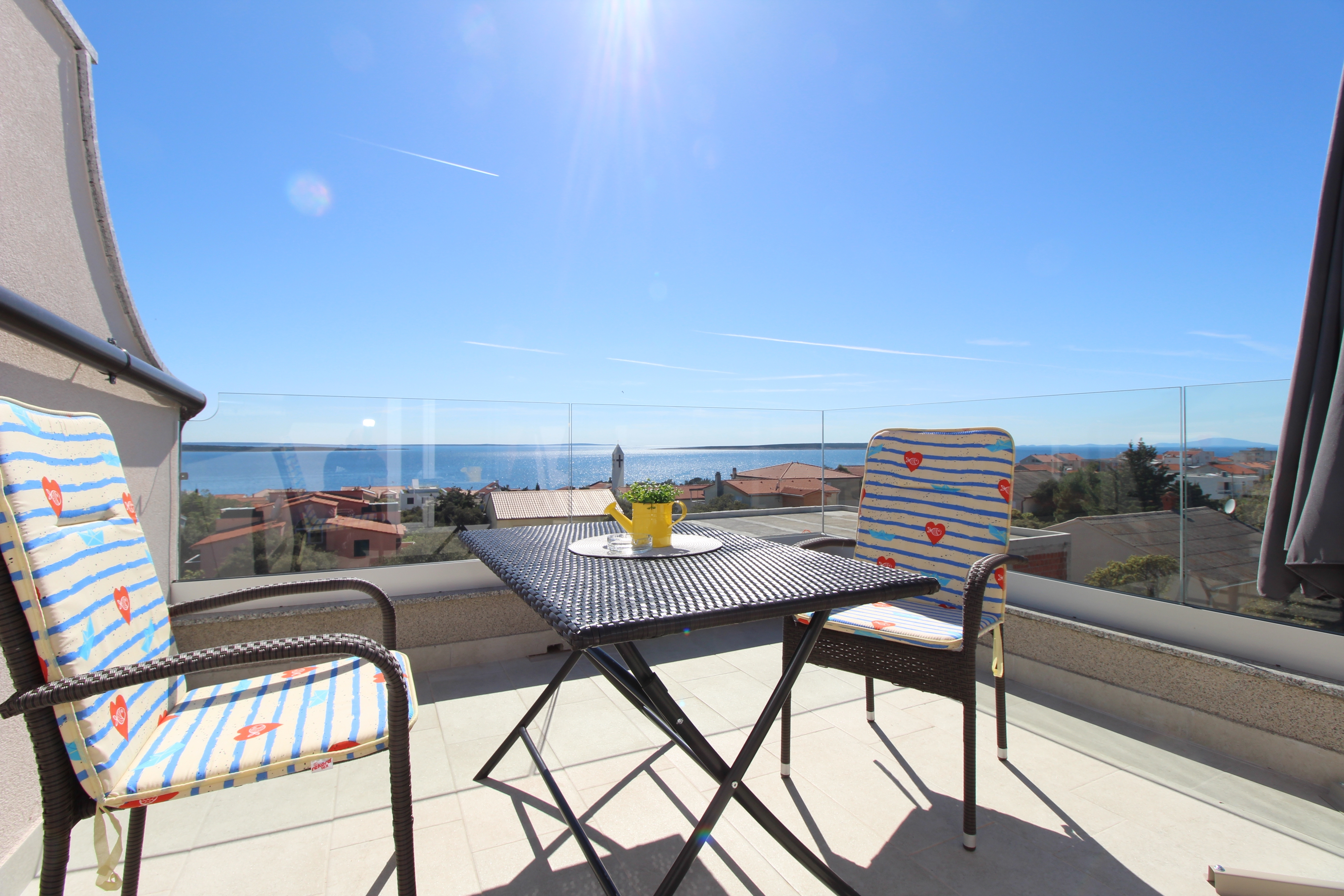 Studio flat with terrace and sea view Mandre, Pag (AS-6309-a)