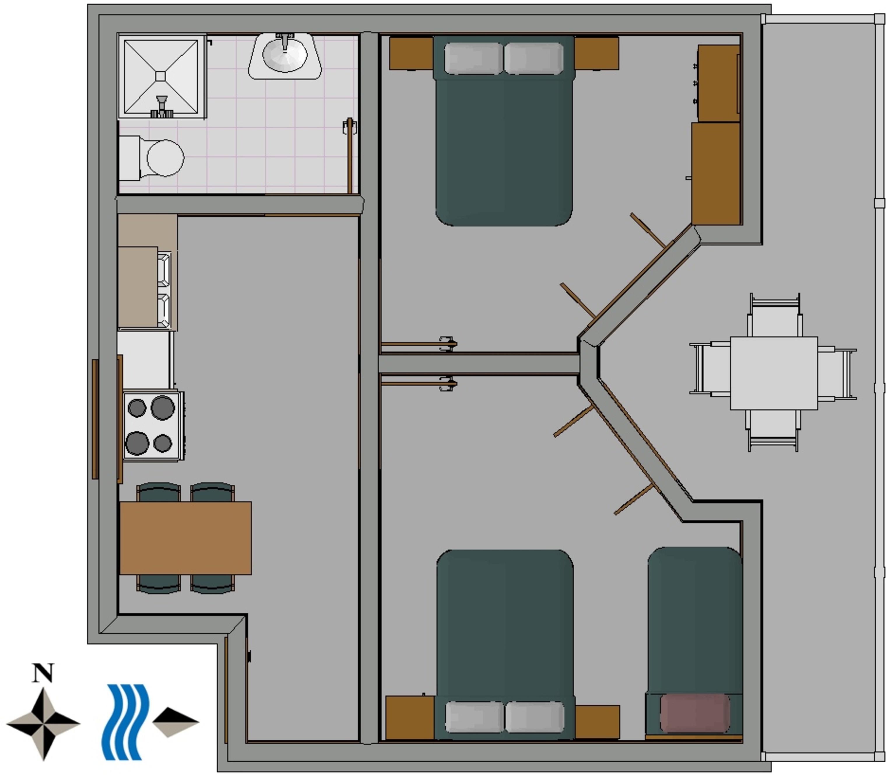 Two bedroom apartment near beach Podobuče, Pelješac  A-c
