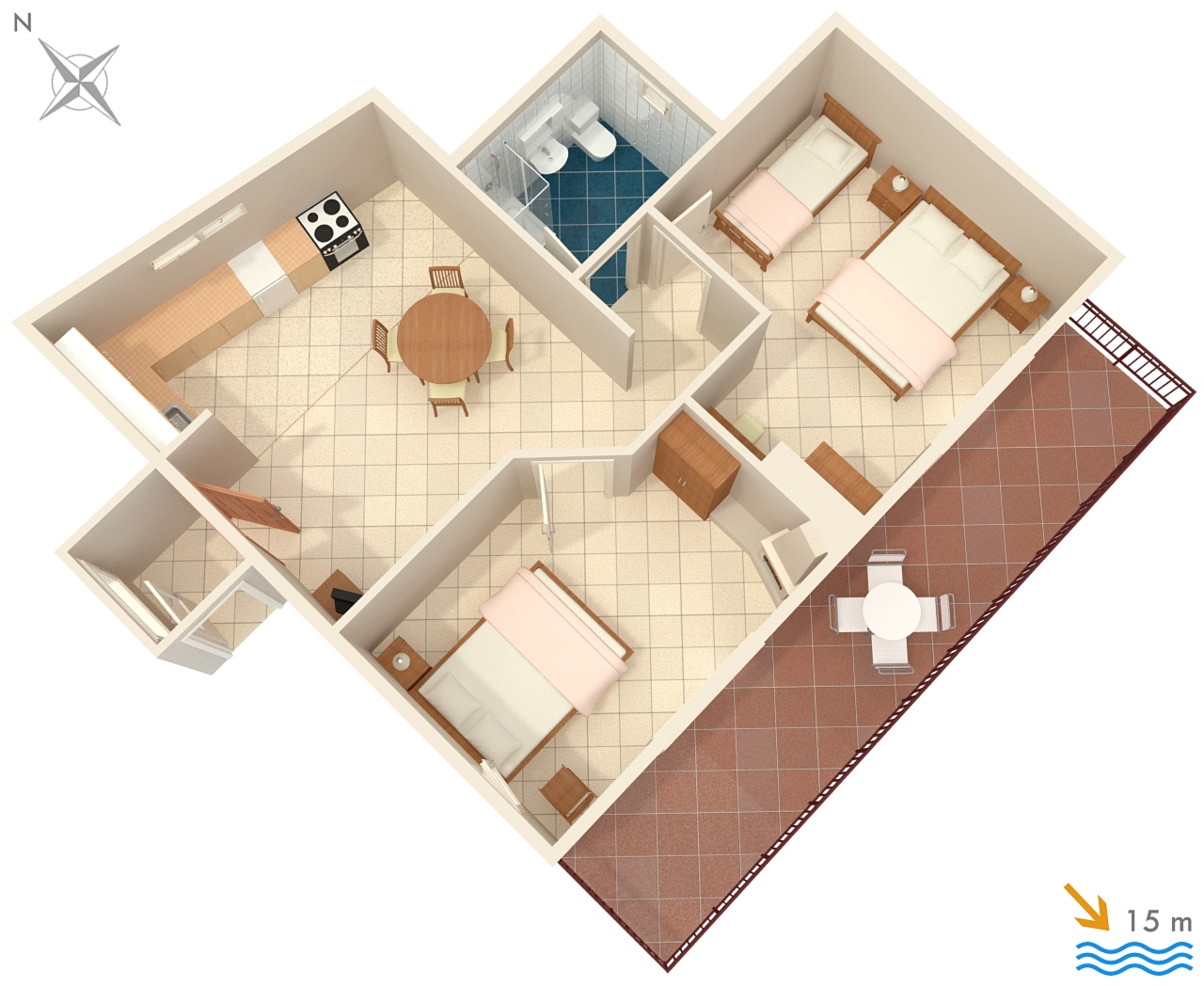 Two bedroom apartment near beach Podobuče, Pelješac  A-d
