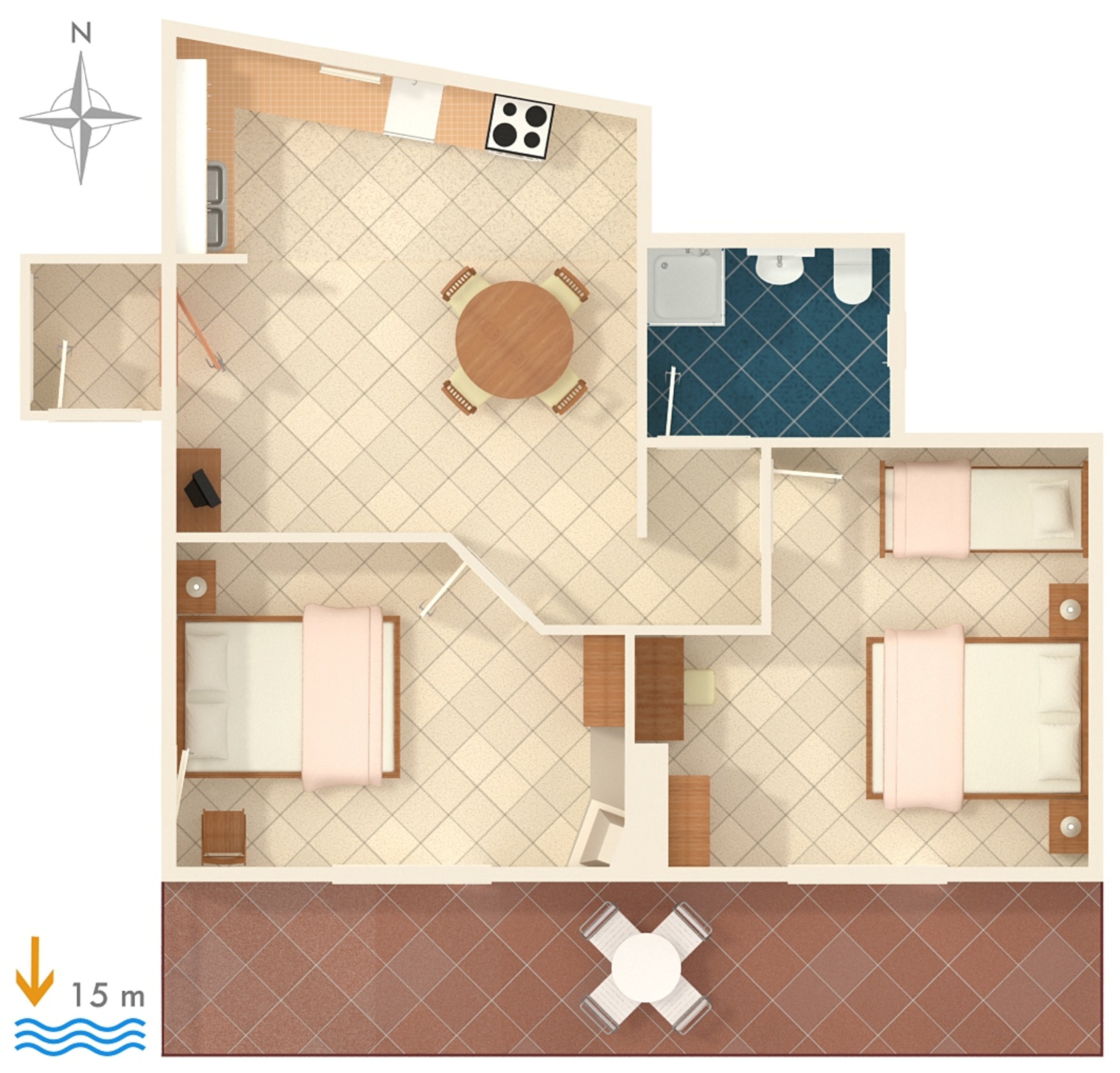 Two bedroom apartment near beach Podobuče, Pelješac  A-d