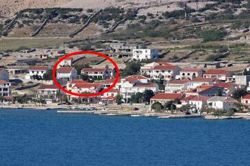 Kustići, Pag, Hébergement 6320 - Appartement à proximité de la mer avec une plage de galets.