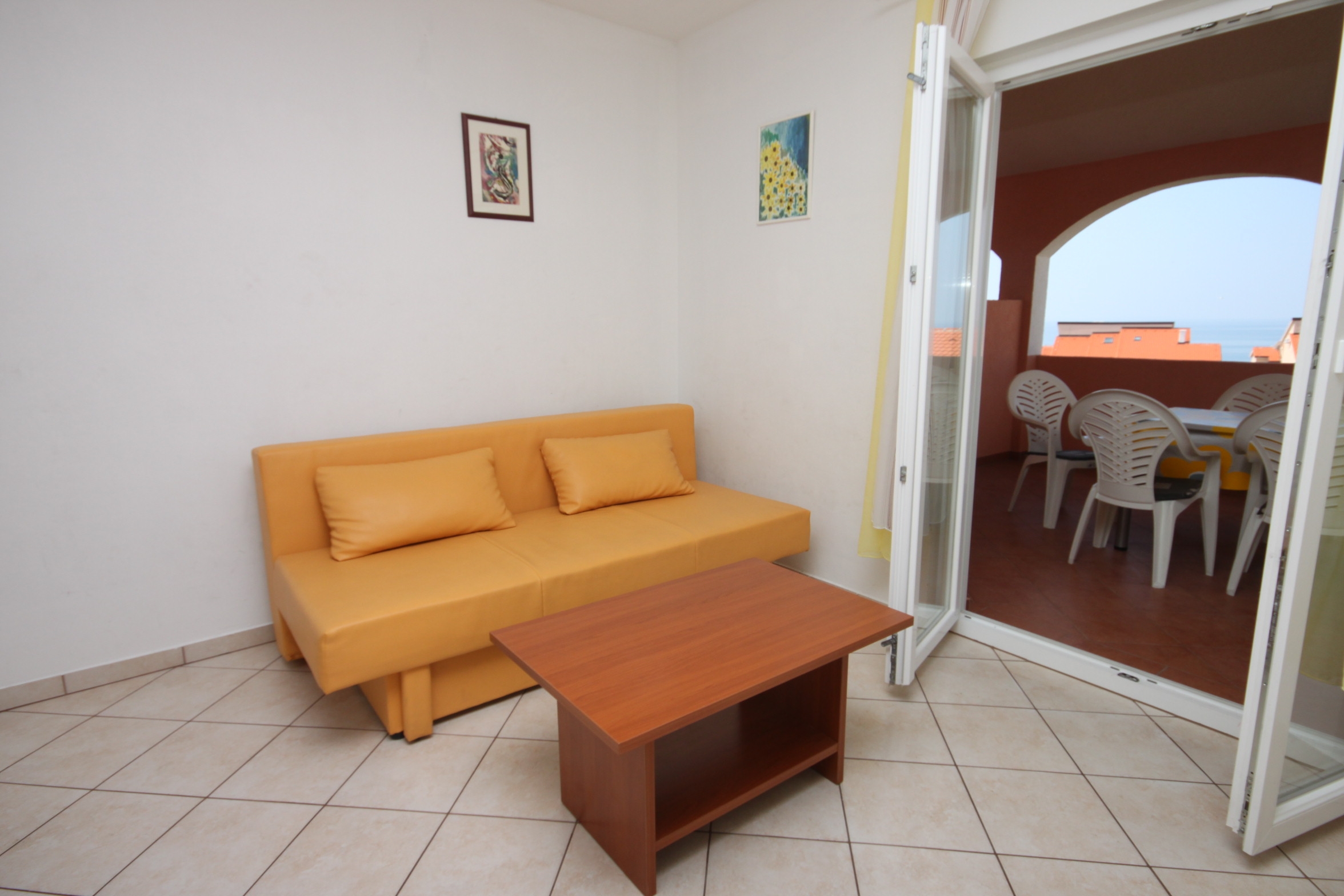 Two bedroom apartment with terrace and sea view Novalja, Pag (A-6341-a)