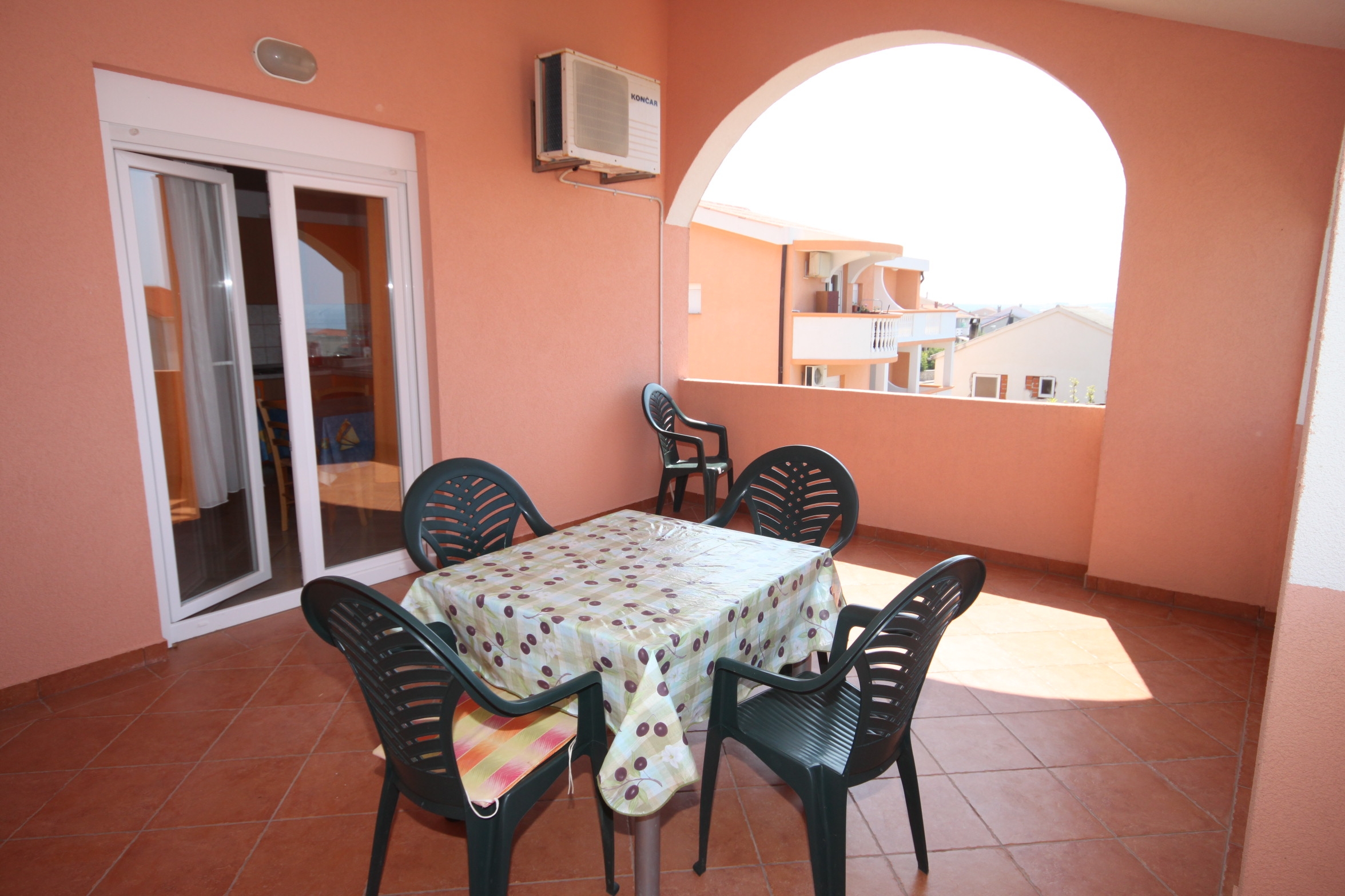 One bedroom apartment with terrace and sea view Novalja, Pag  A-b