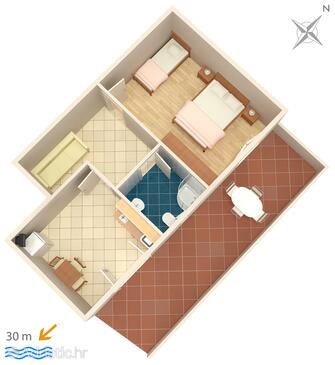 Zubovići, Půdorys v ubytování typu apartment, WiFi.