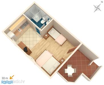 Zubovići, Plan in the studio-apartment, WiFi.