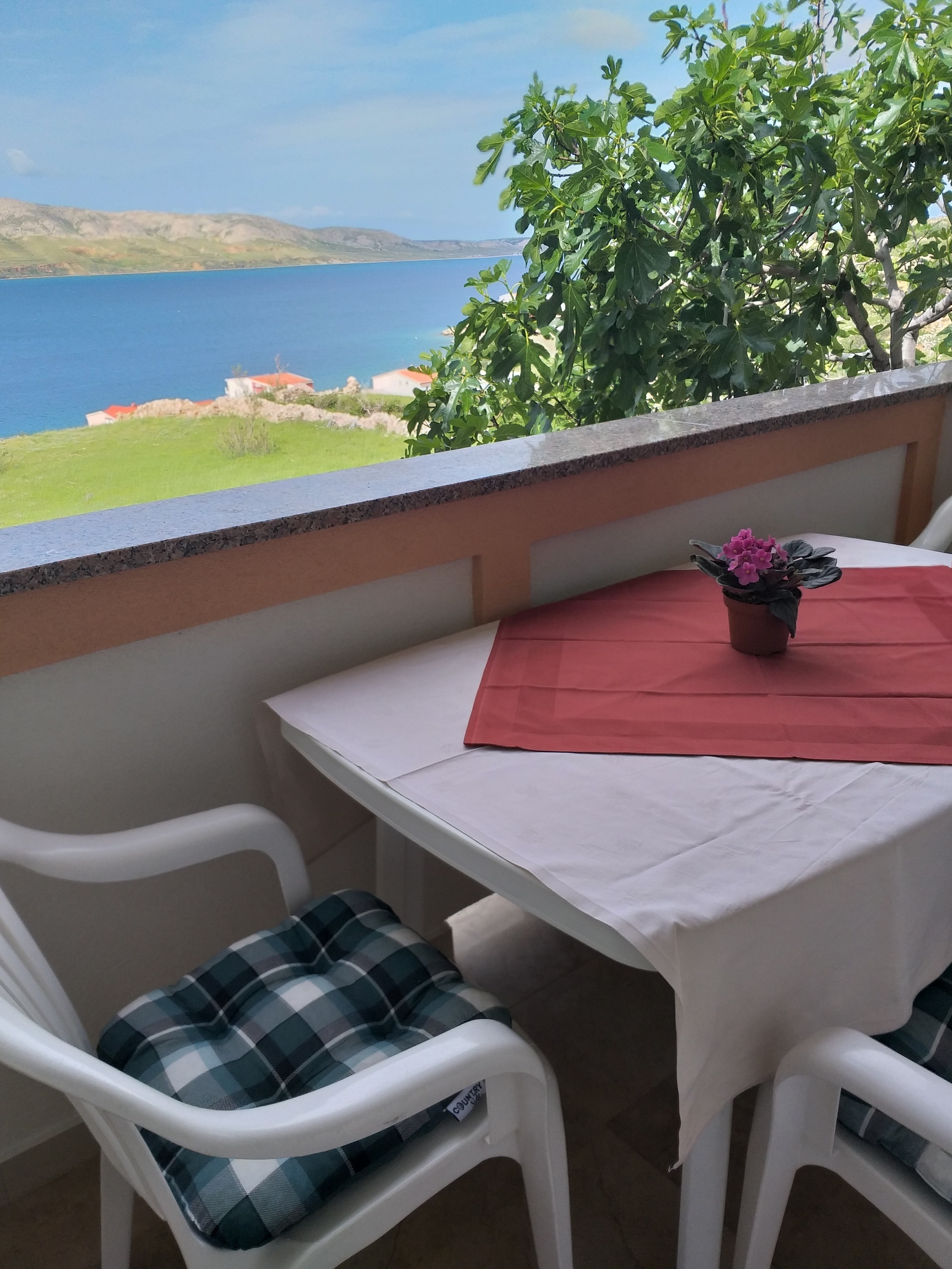 Two bedroom apartment with balcony and sea view Metajna, Pag  A-b