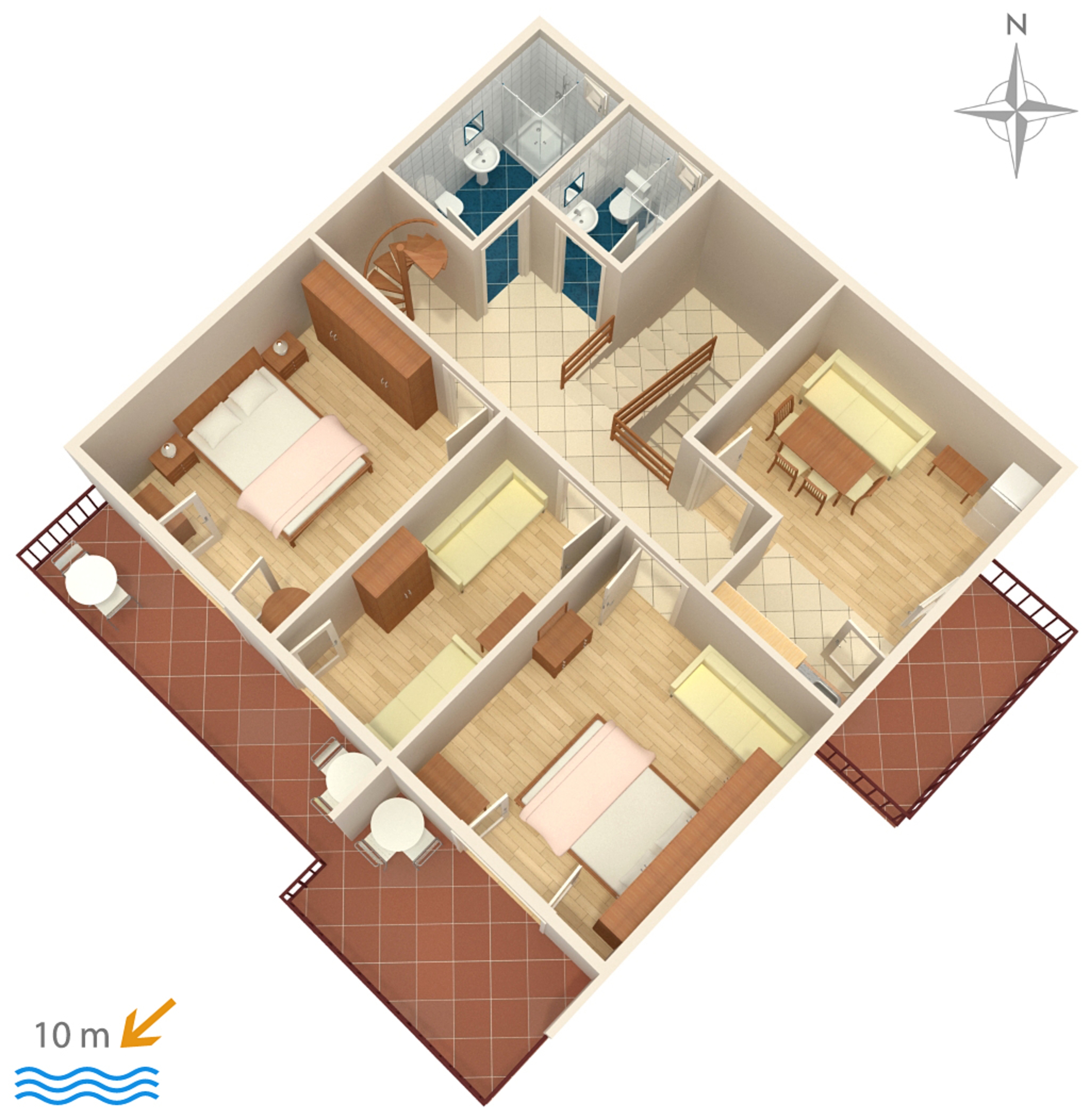 Three bedroom apartment near beach Stara Novalja, Pag  A-a
