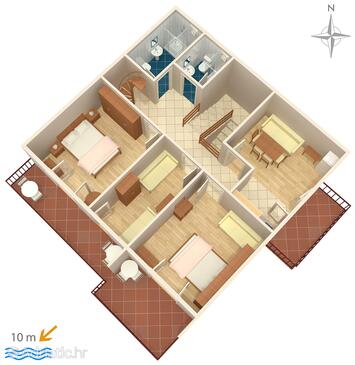 Plan Stara Novalja, Plan in the apartment, WIFI.