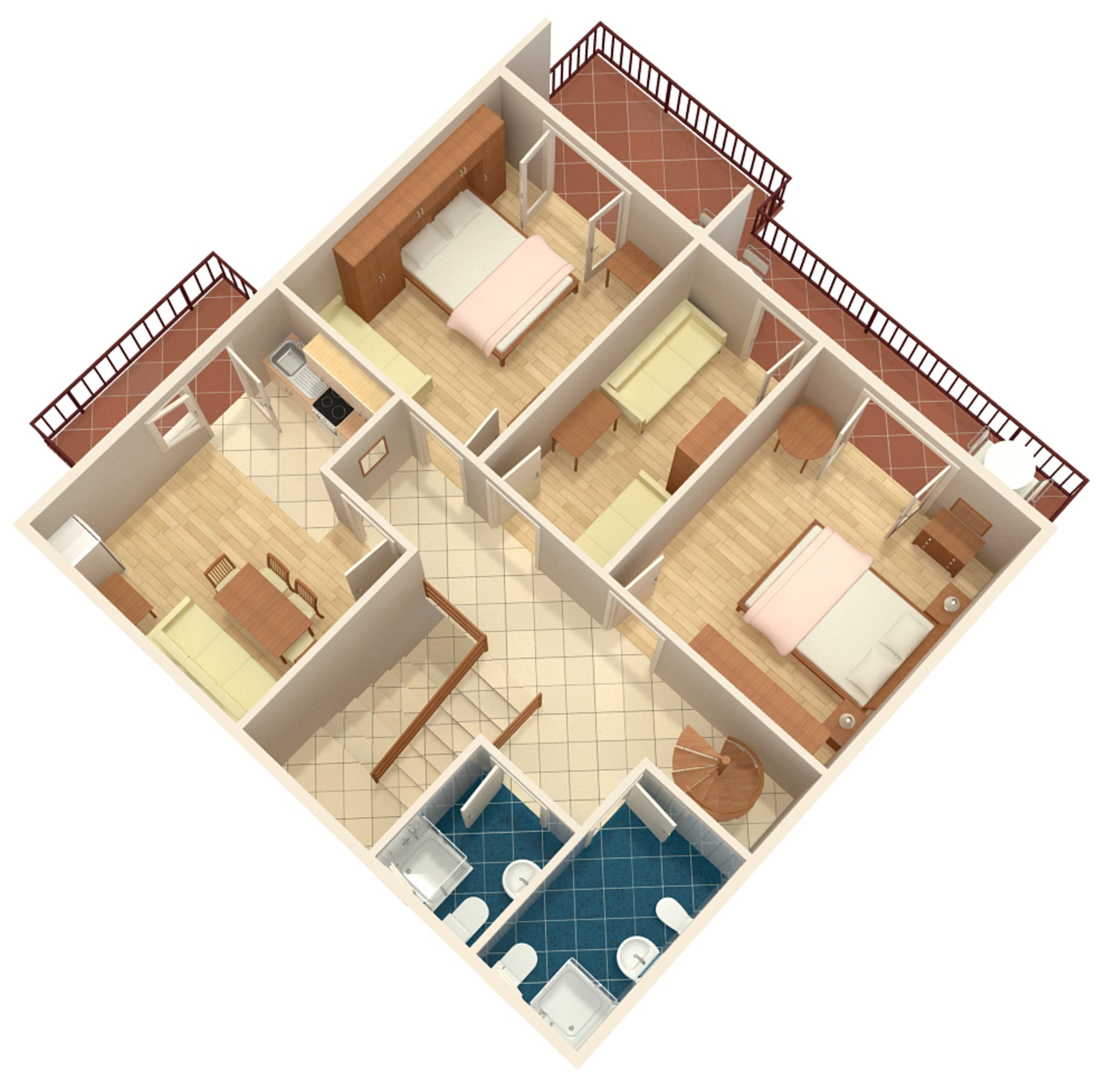 Three bedroom apartment near beach Stara Novalja, Pag  A-a