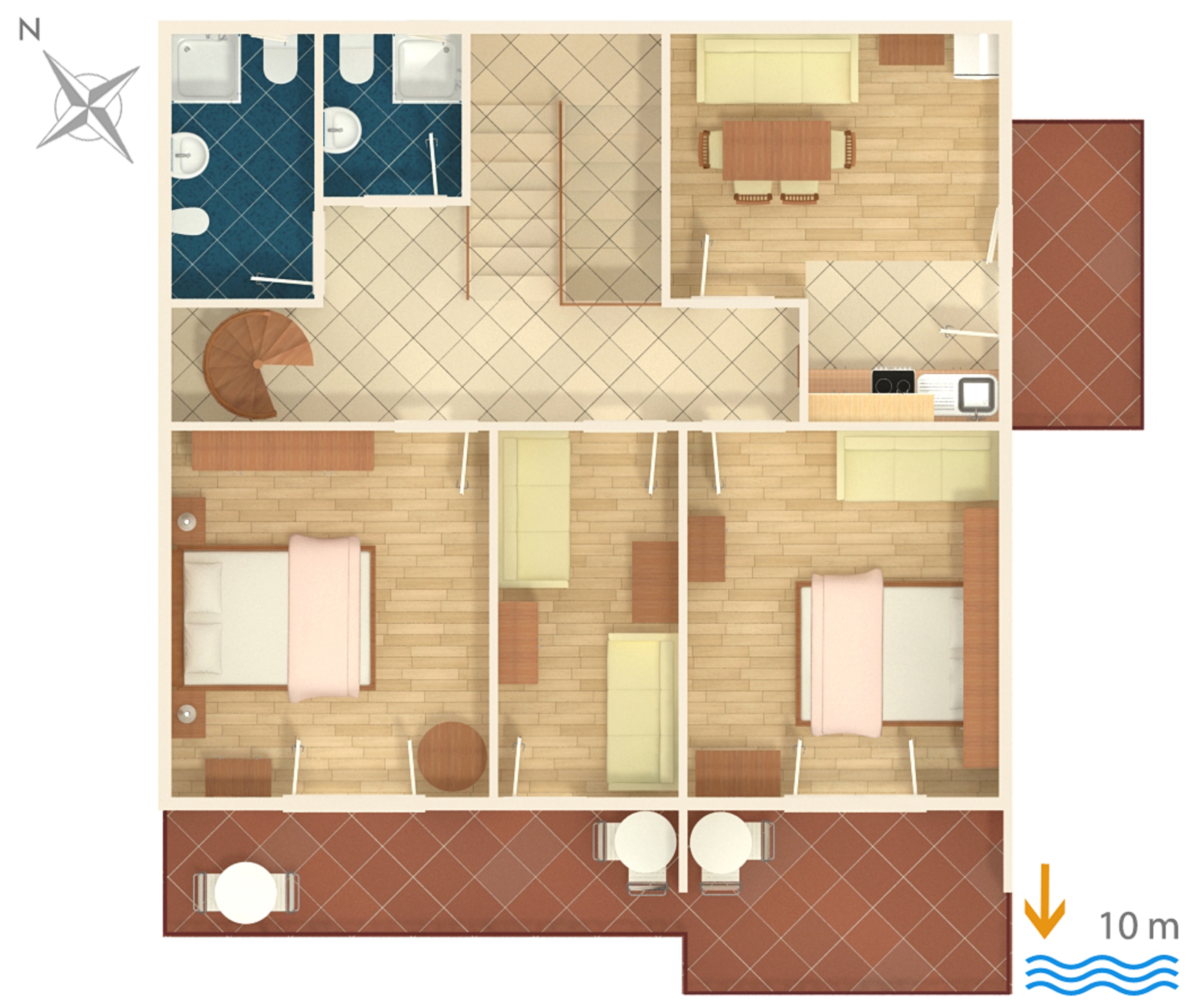 Three bedroom apartment near beach Stara Novalja, Pag  A-a